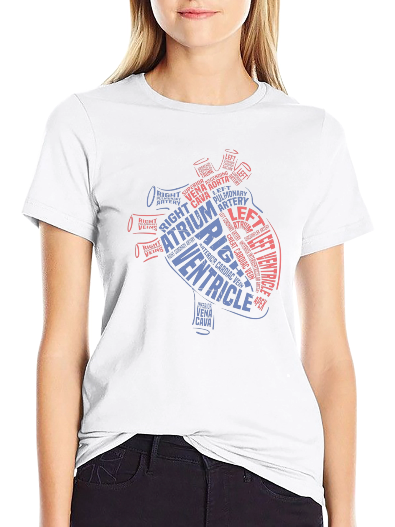Anatomical Heart Word Art T-Shirt - Medical Gift