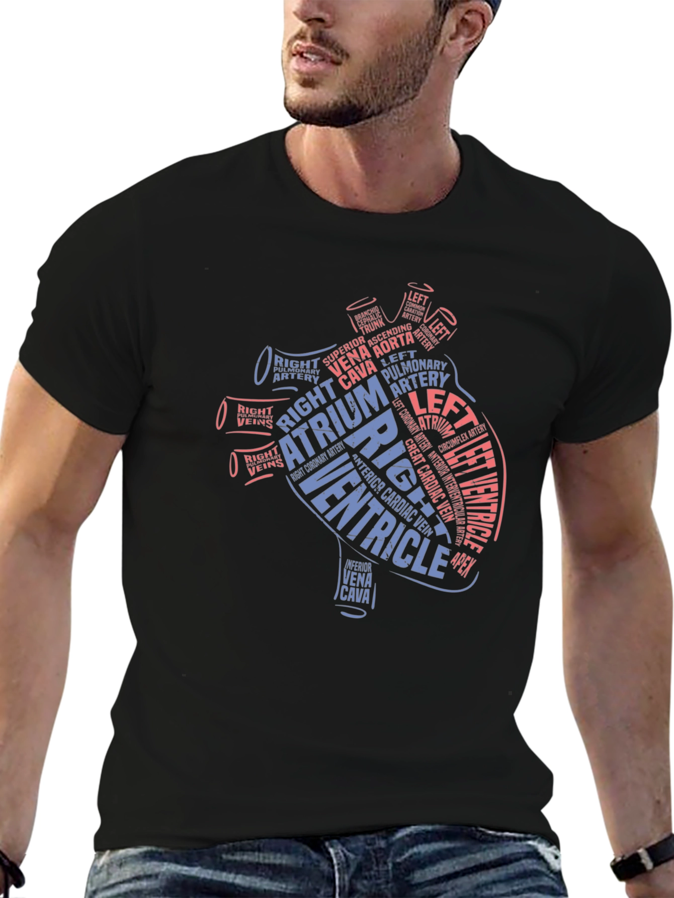 Anatomical Heart Word Art T-Shirt - Medical Gift