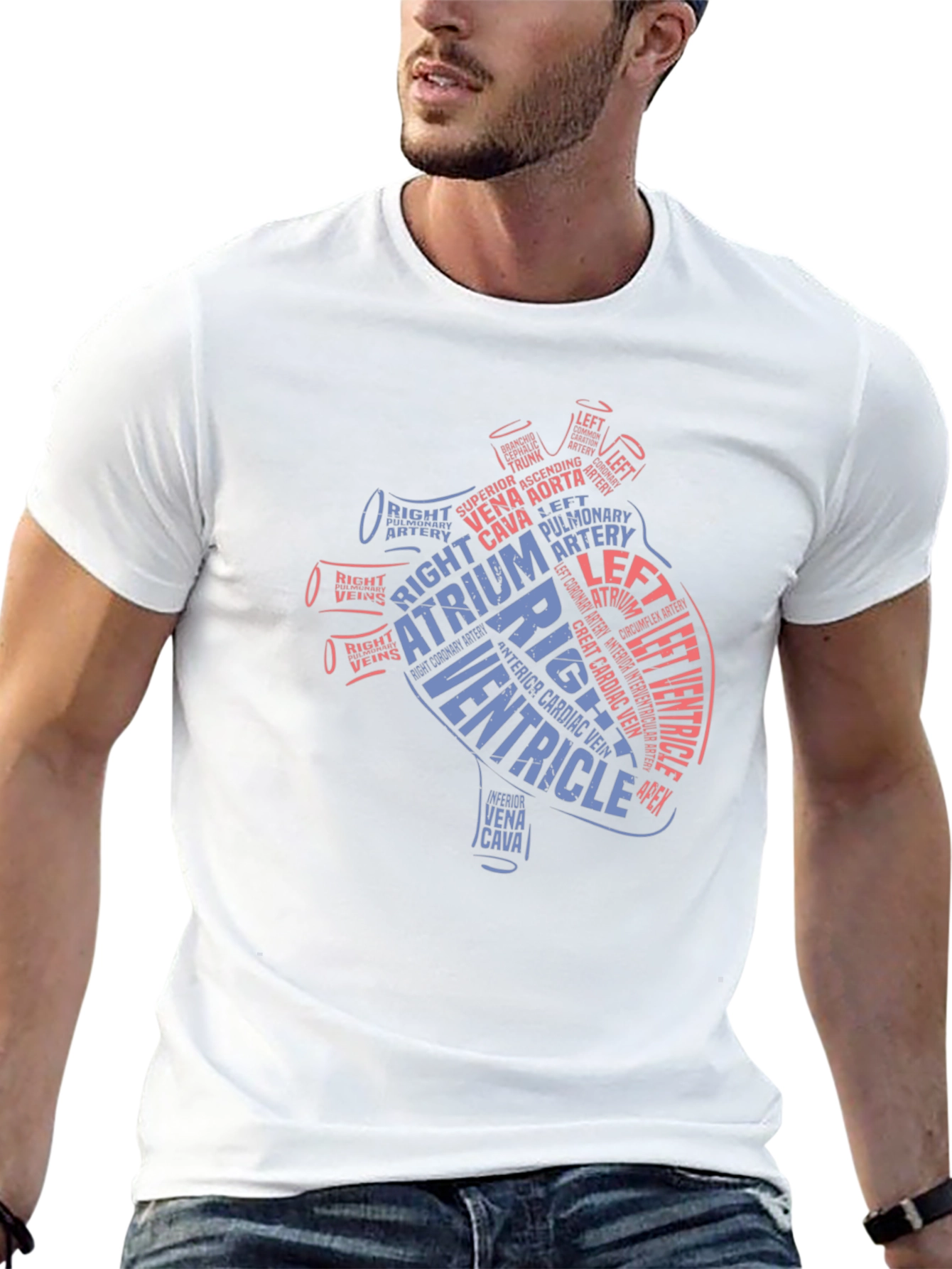 Anatomical Heart Word Art T-Shirt - Medical Gift