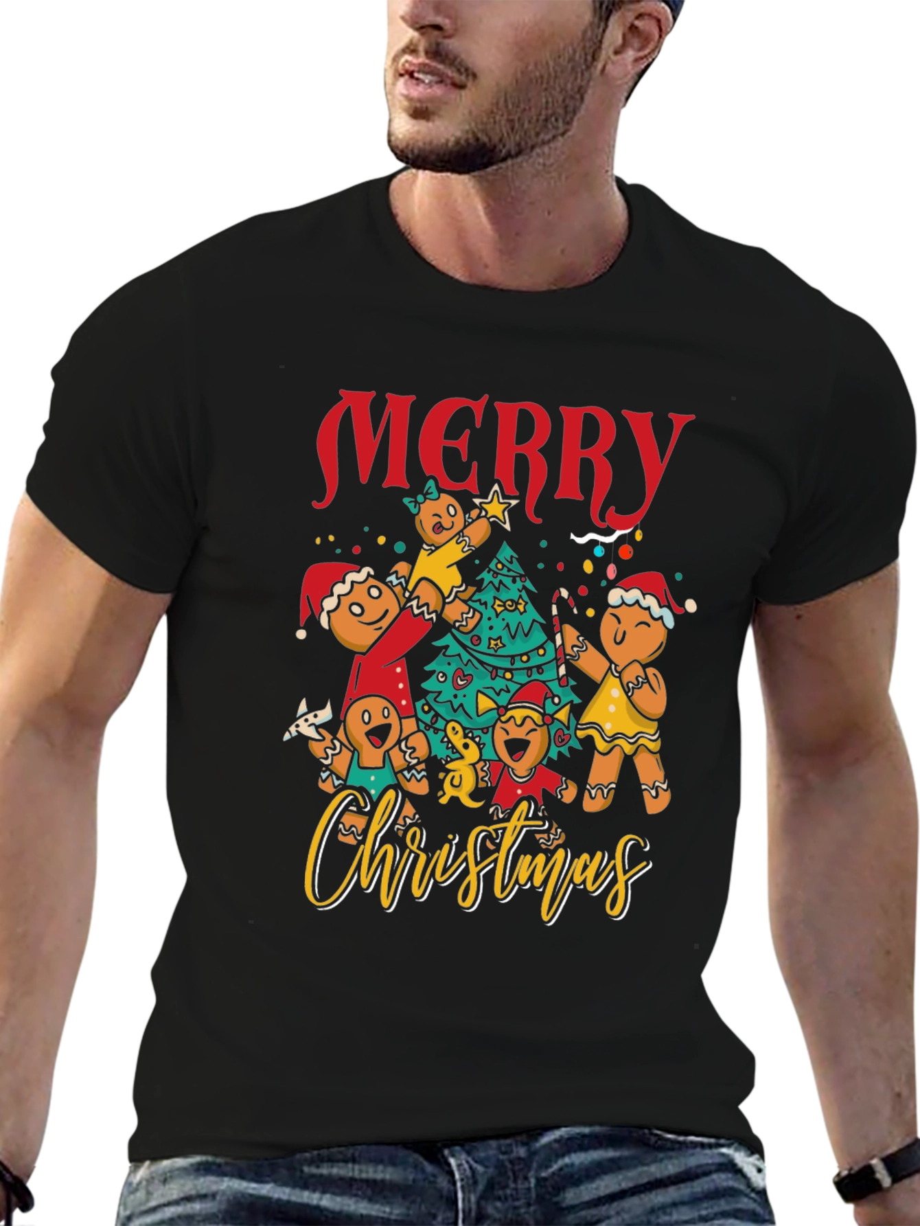 Gingerbread Family Christmas Graphic Tee