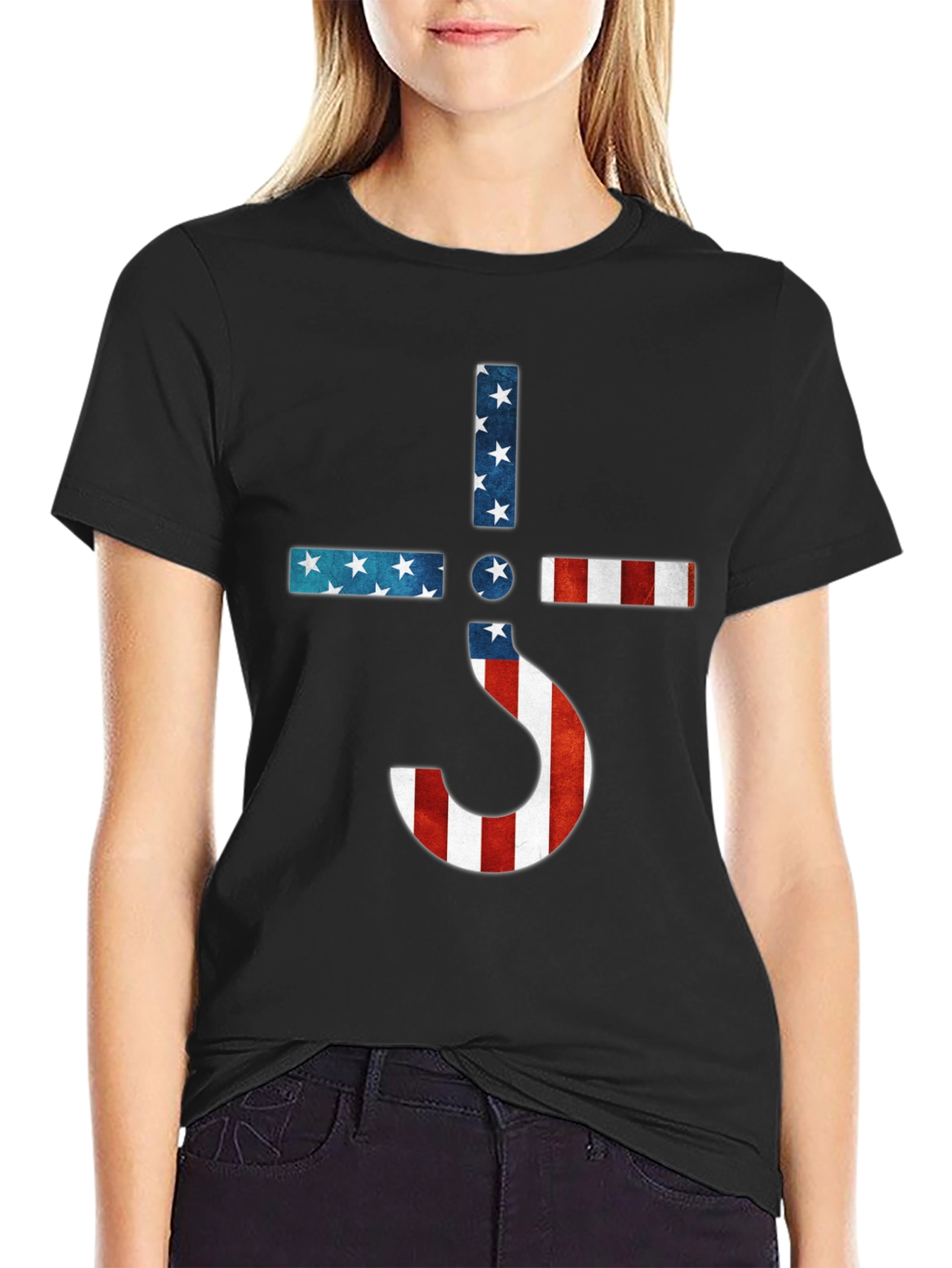 American Flag Ghost Band Logo T-Shirt