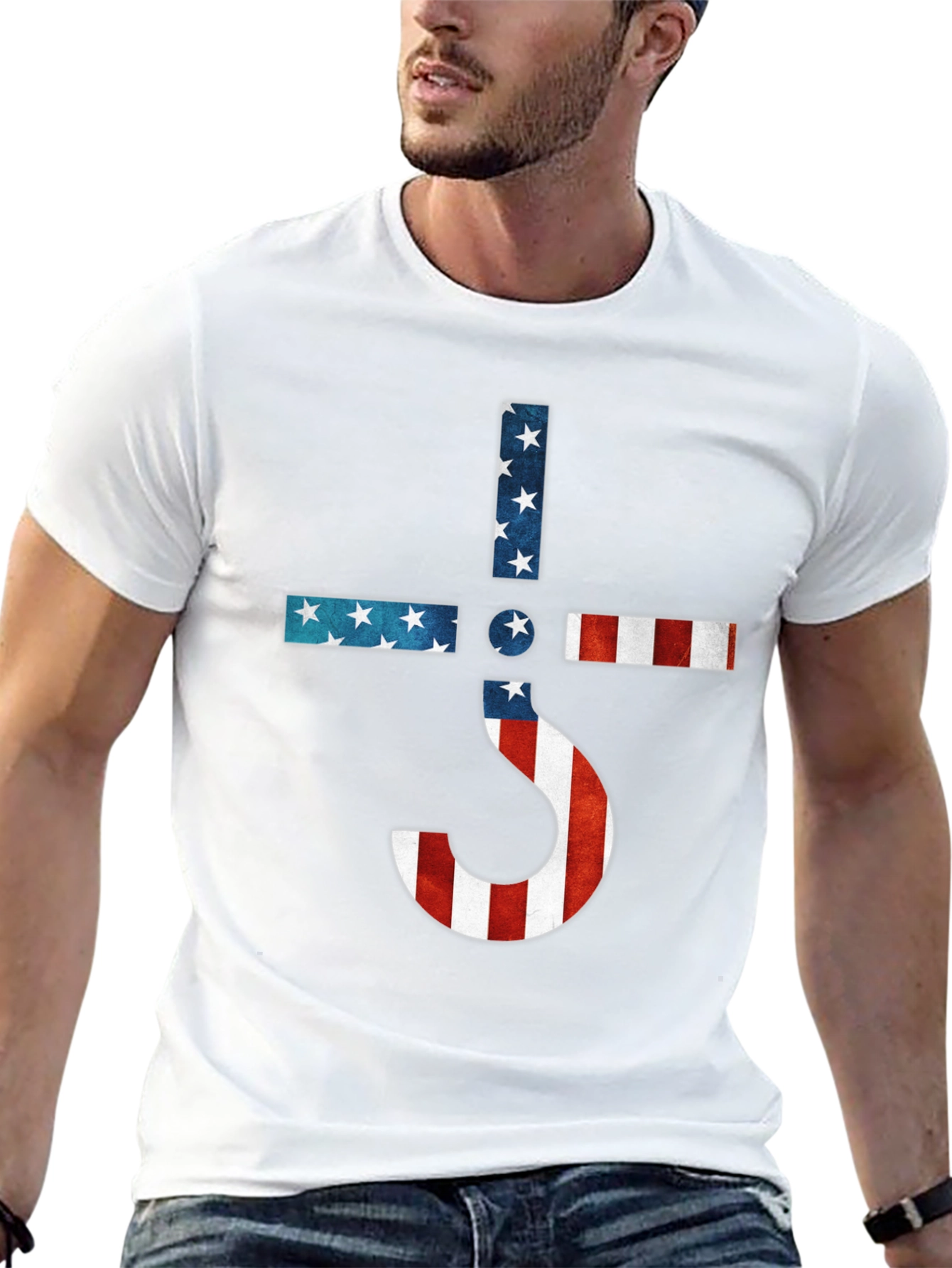 American Flag Ghost Band Logo T-Shirt