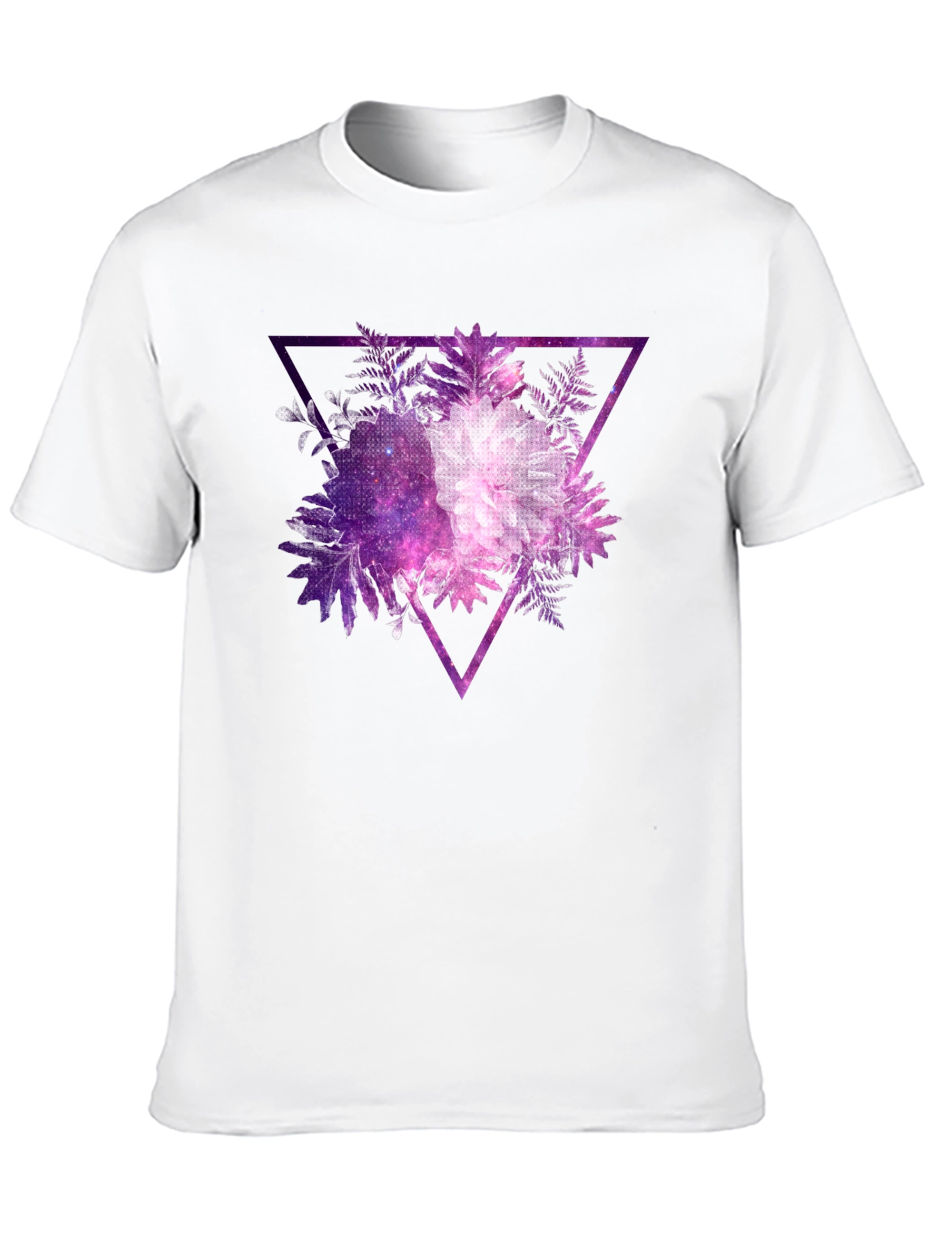 Galaxy Floral Triangle Mens Black T-Shirt