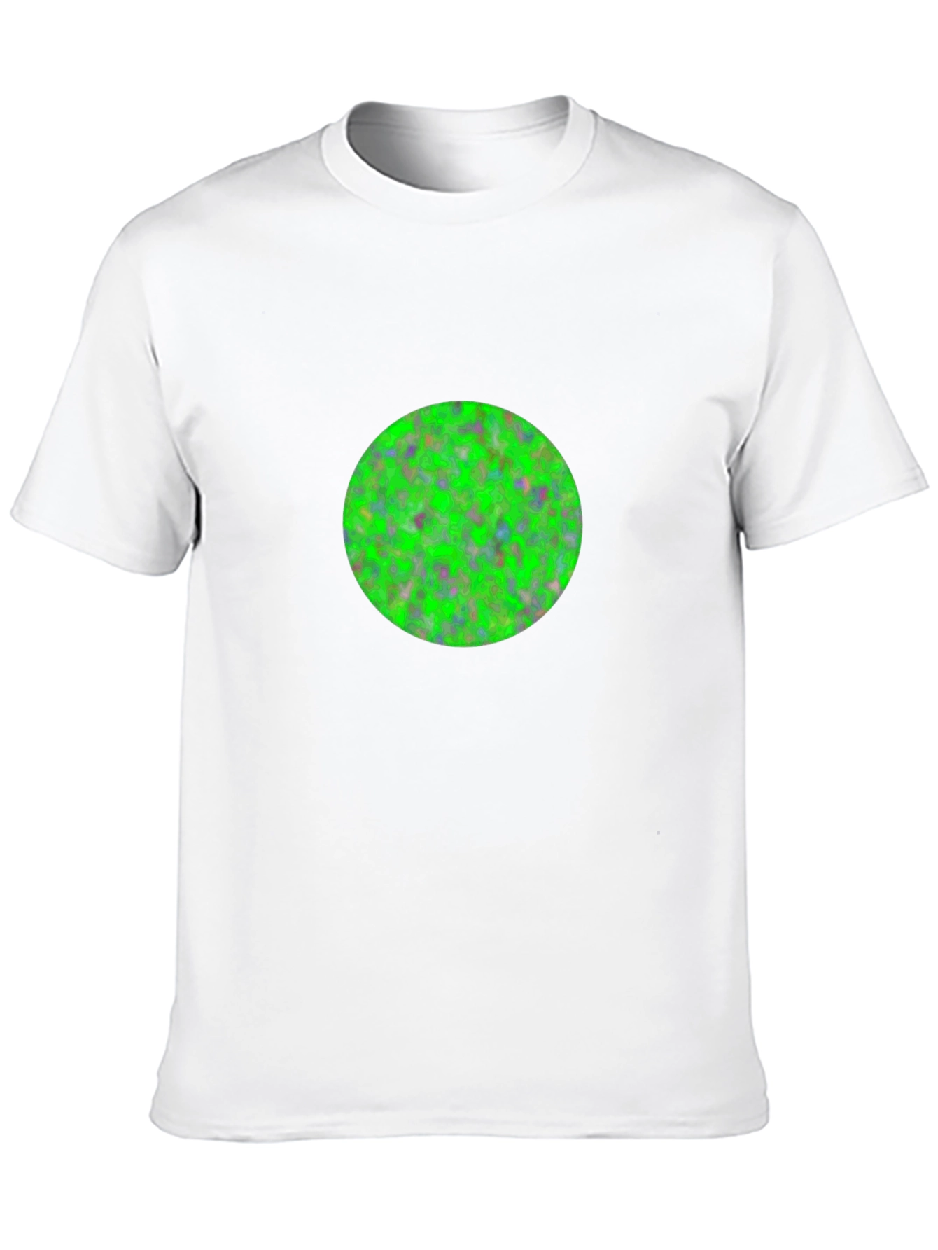 Mens Black T-Shirt with Green Circle Design