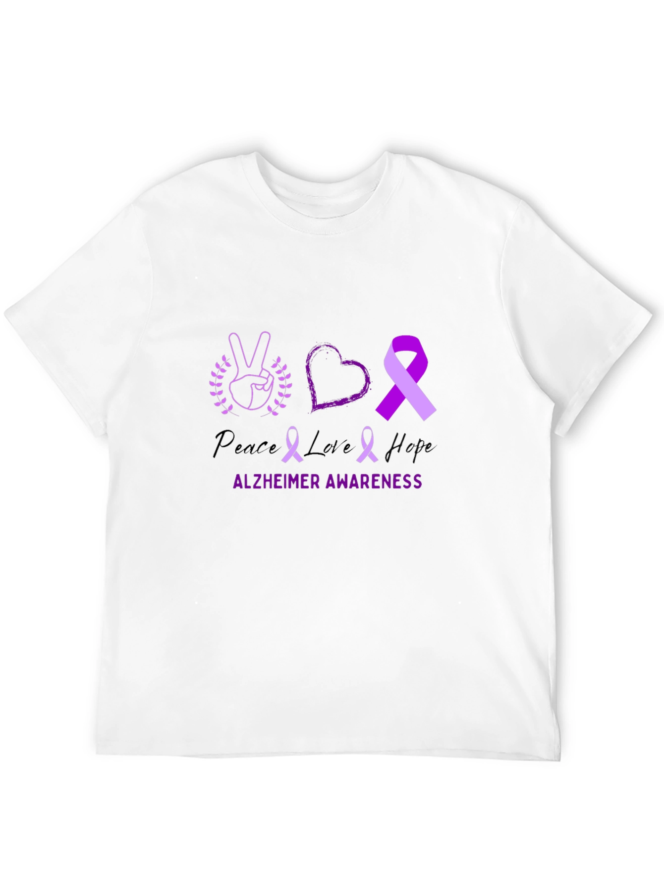 Alzheimer Awareness Peace Love Hope T-Shirt