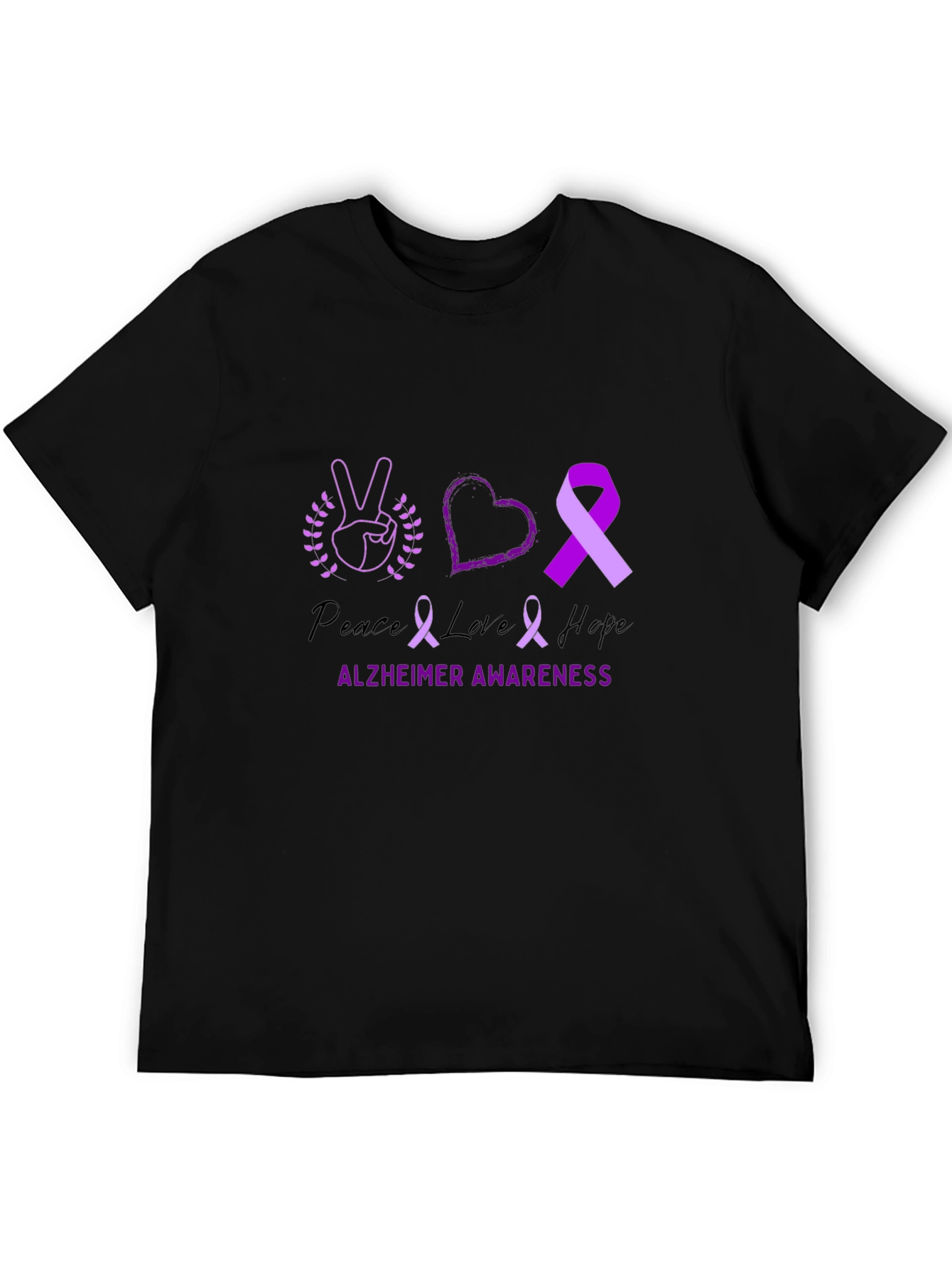 Alzheimer Awareness Peace Love Hope T-Shirt