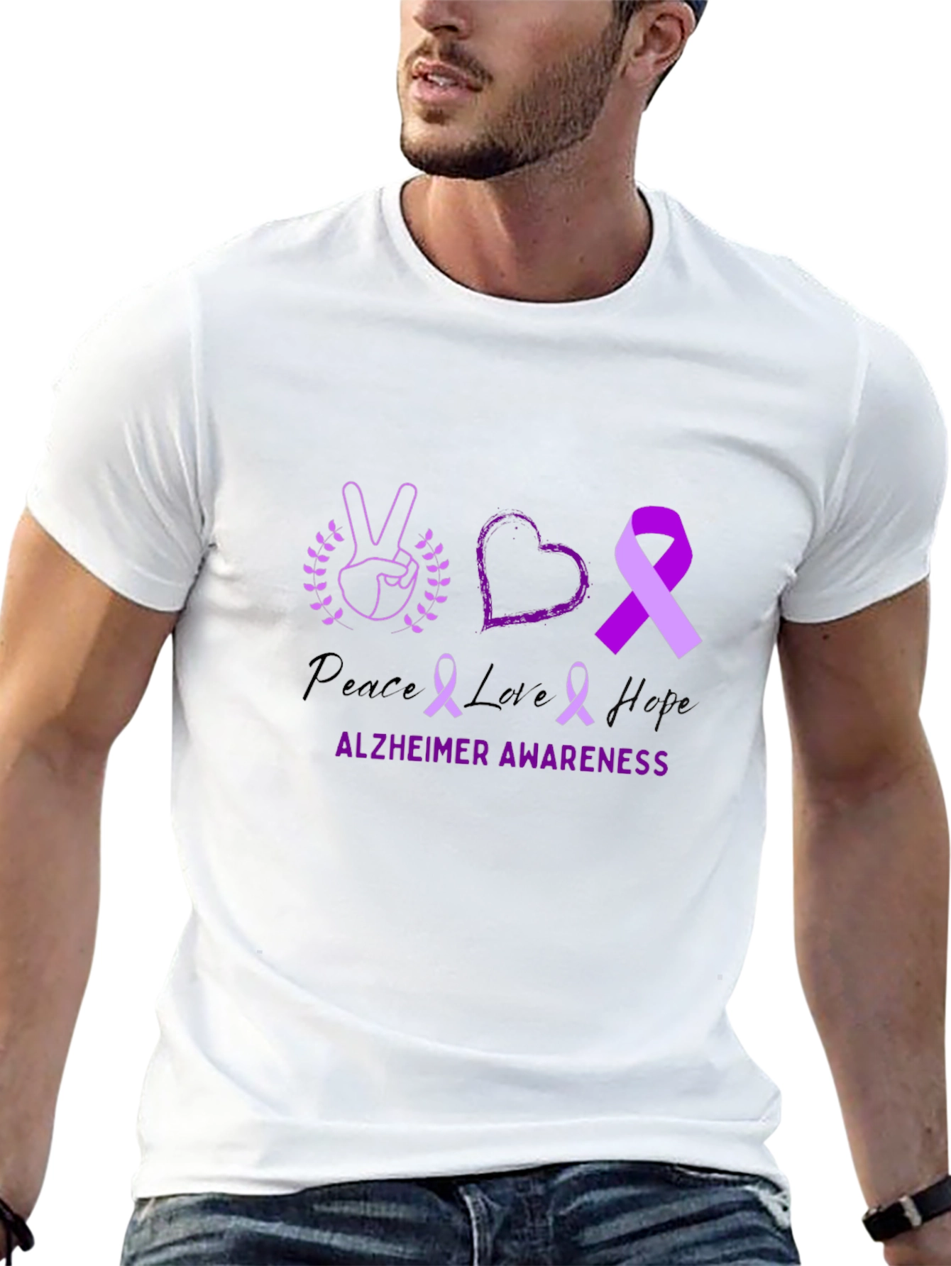 Alzheimer Awareness Peace Love Hope T-Shirt