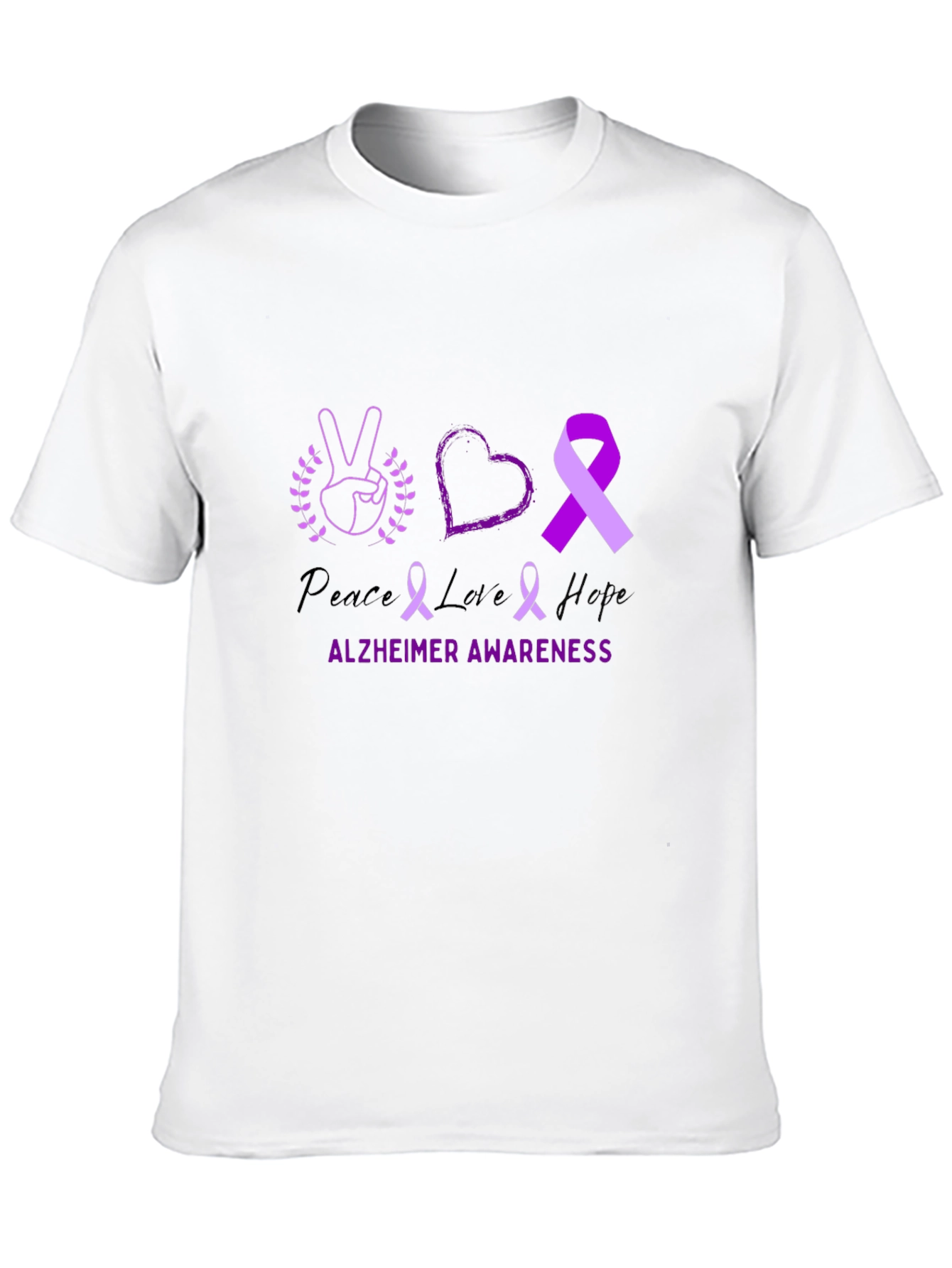 Alzheimer Awareness Peace Love Hope T-Shirt
