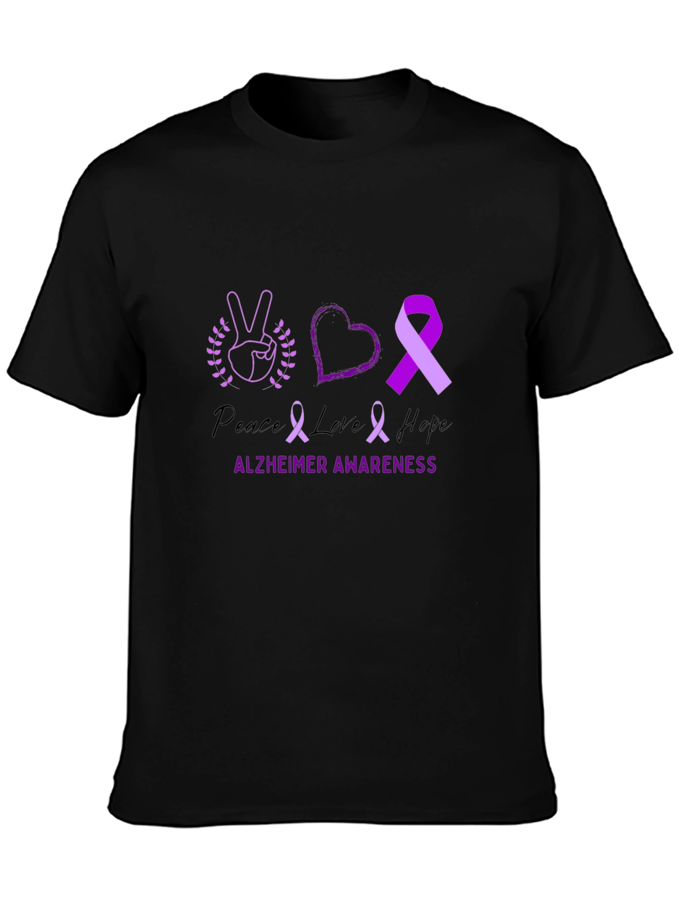 Alzheimer Awareness Peace Love Hope T-Shirt