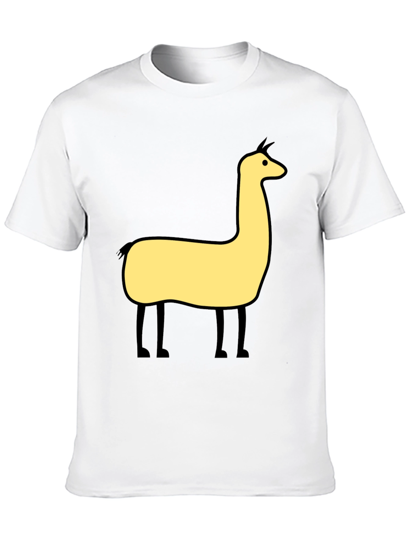 Llama Graphic Tee - Black Cotton Blend T-Shirt