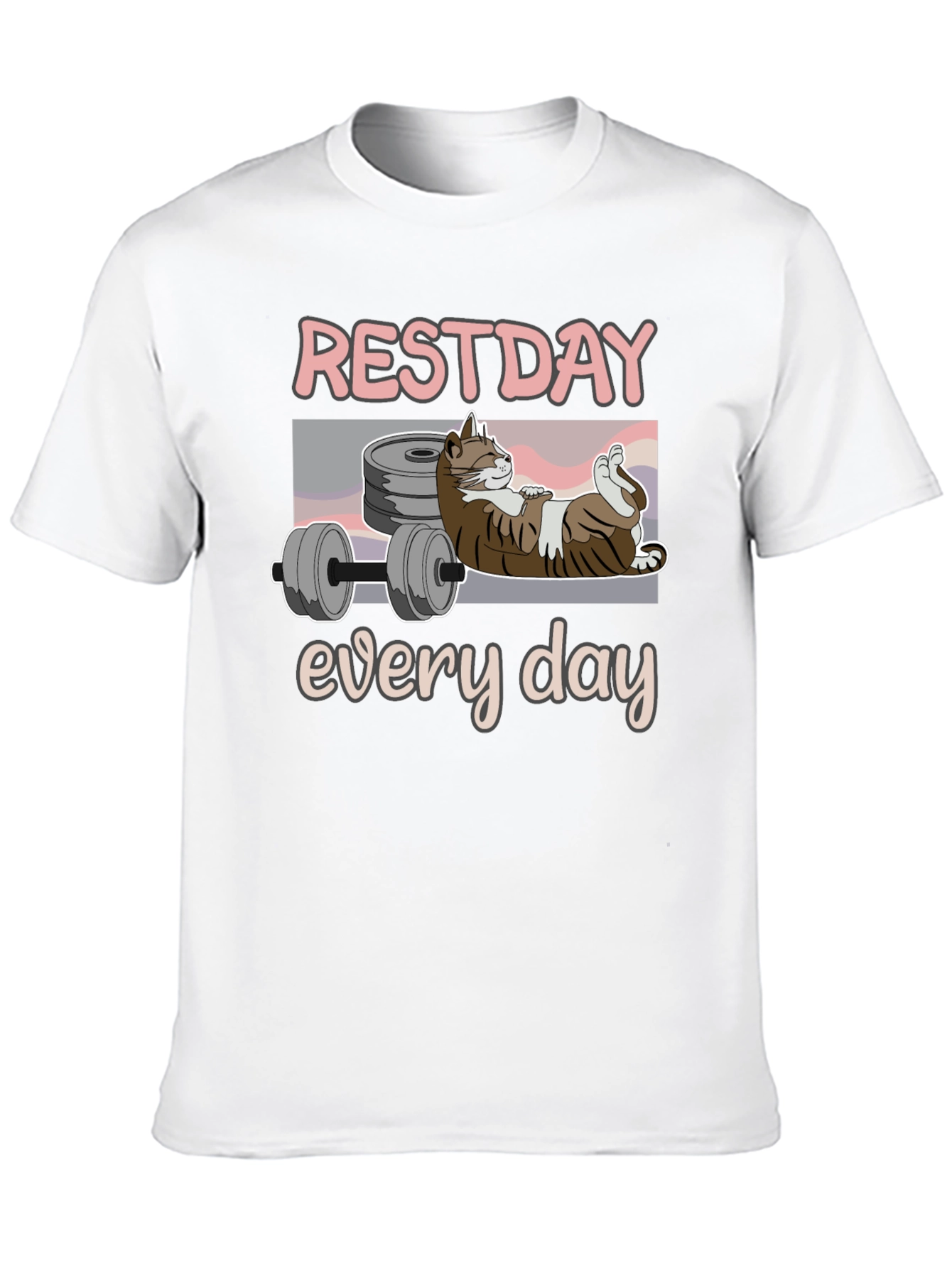 Rest Day Every Day Funny Cat Workout T-Shirt