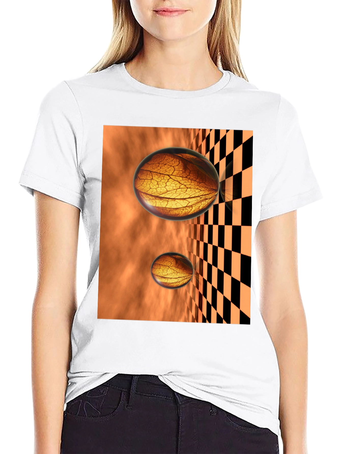 Abstract Sphere Graphic Tee - Black