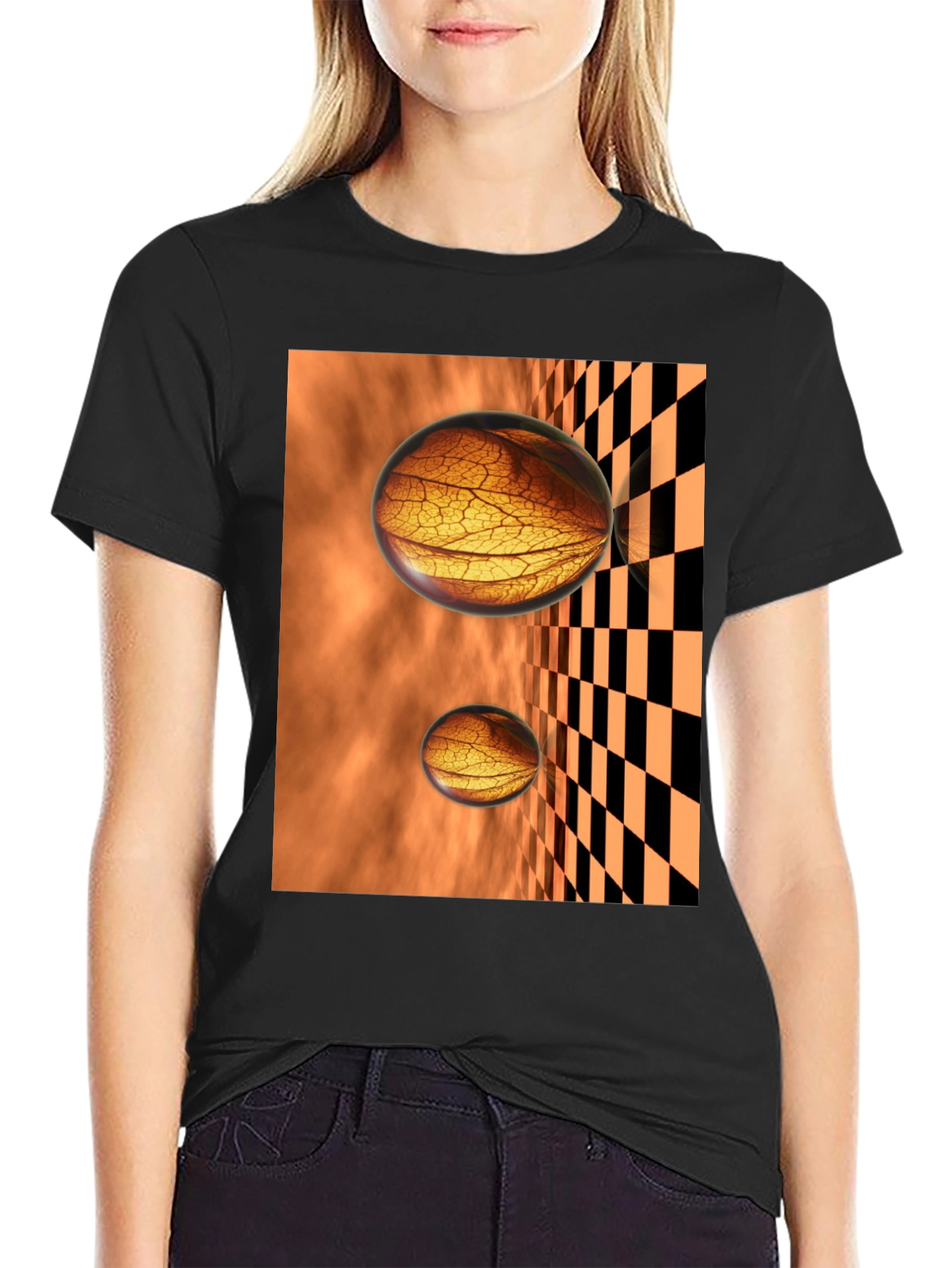 Abstract Sphere Graphic Tee - Black