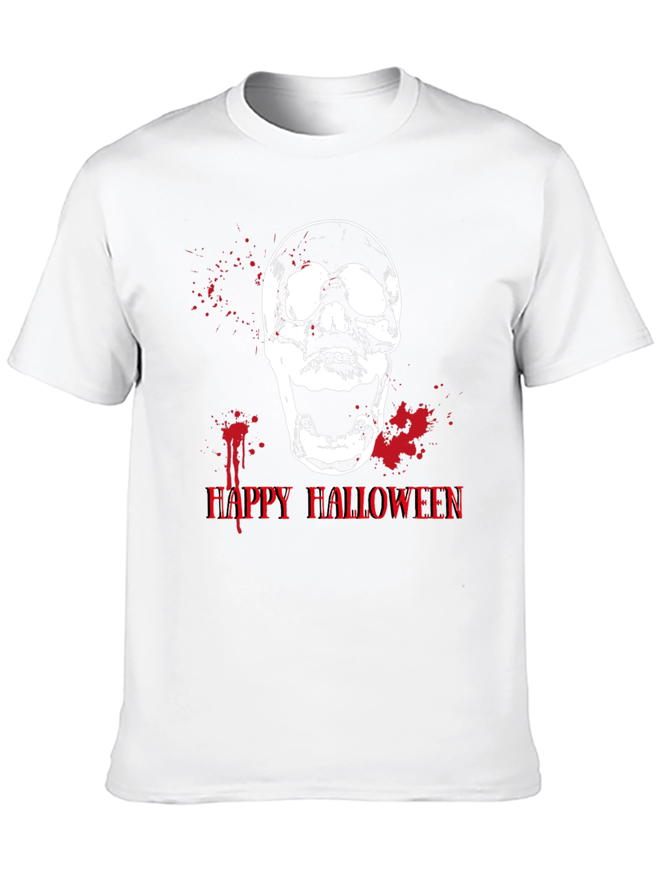 Happy Halloween Skull Graphic Tee - Mens Black T-Shirt