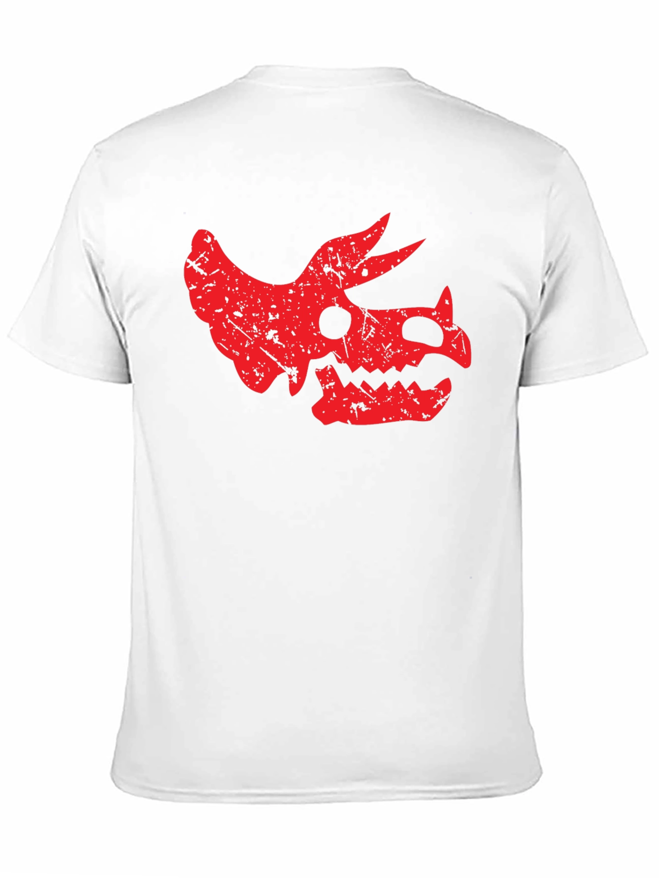 Dinosaur Skull Graphic Tee - Black Cotton T-Shirt