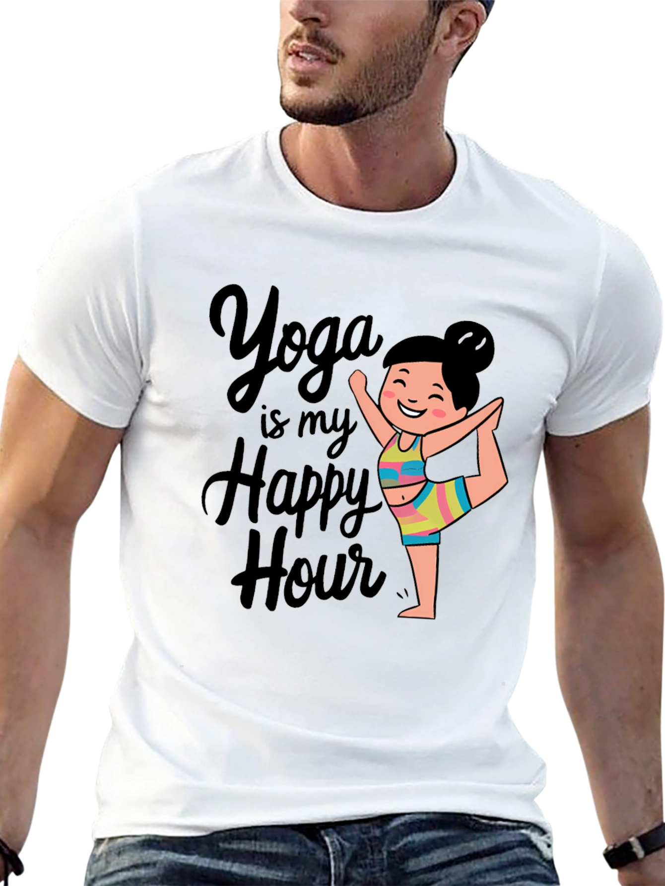 Yoga is my Happy Hour Black T-Shirt