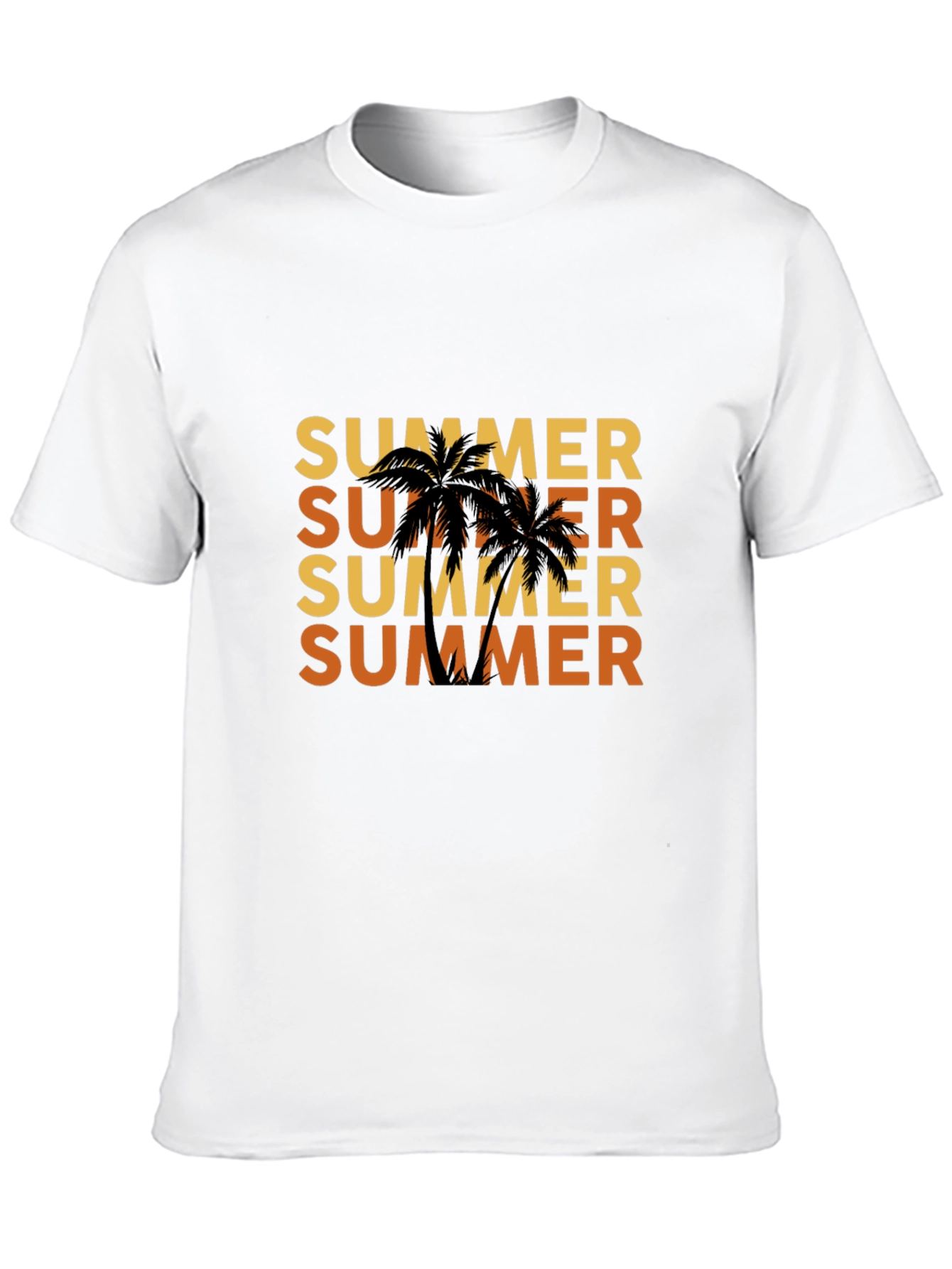 Summer Palm Tree Black T-Shirt