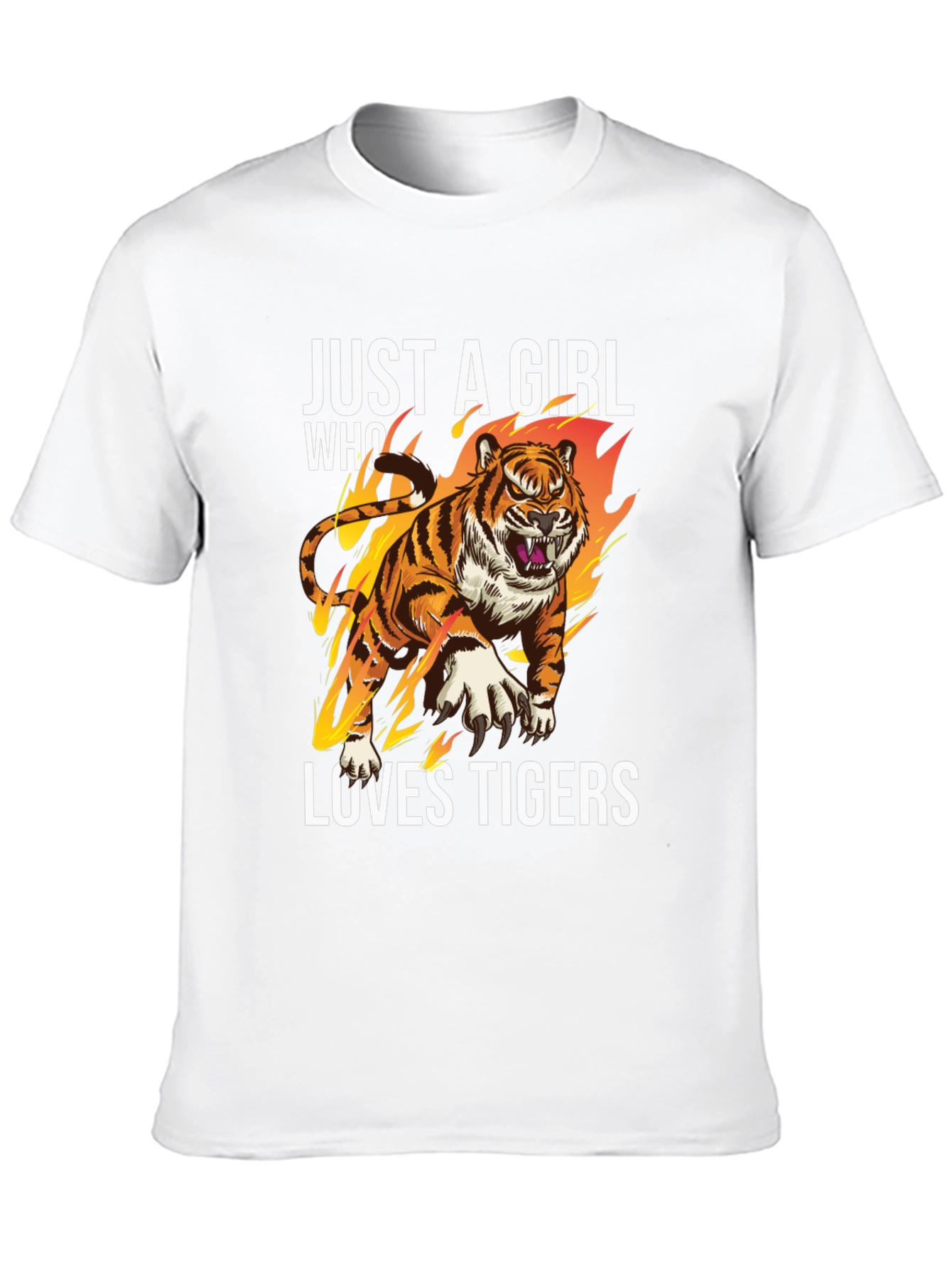 Just A Girl Who Loves Tigers Graphic T-Shirt