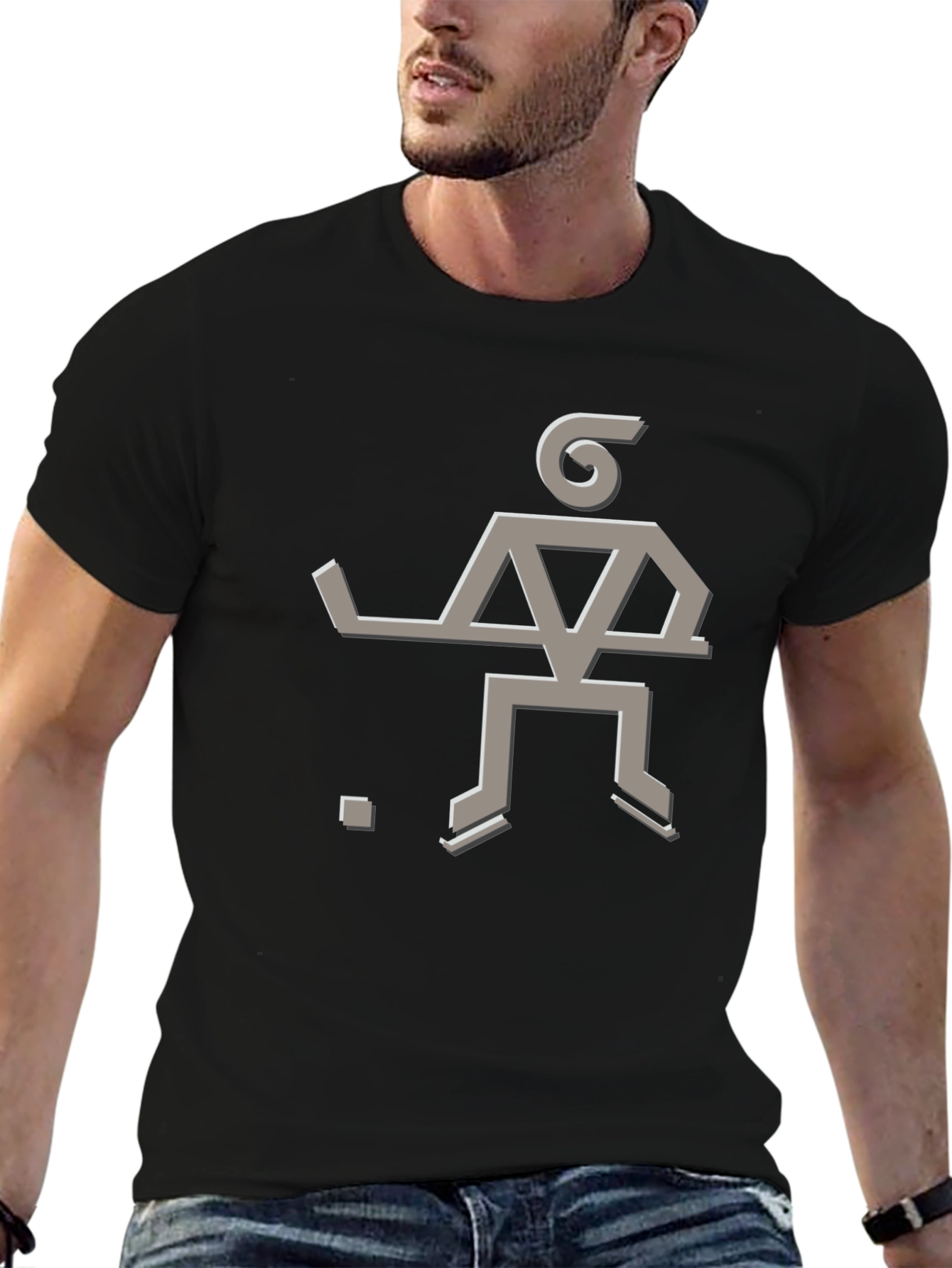 Hockey Player Graphic Tee - Cool Design Soft Cotton
