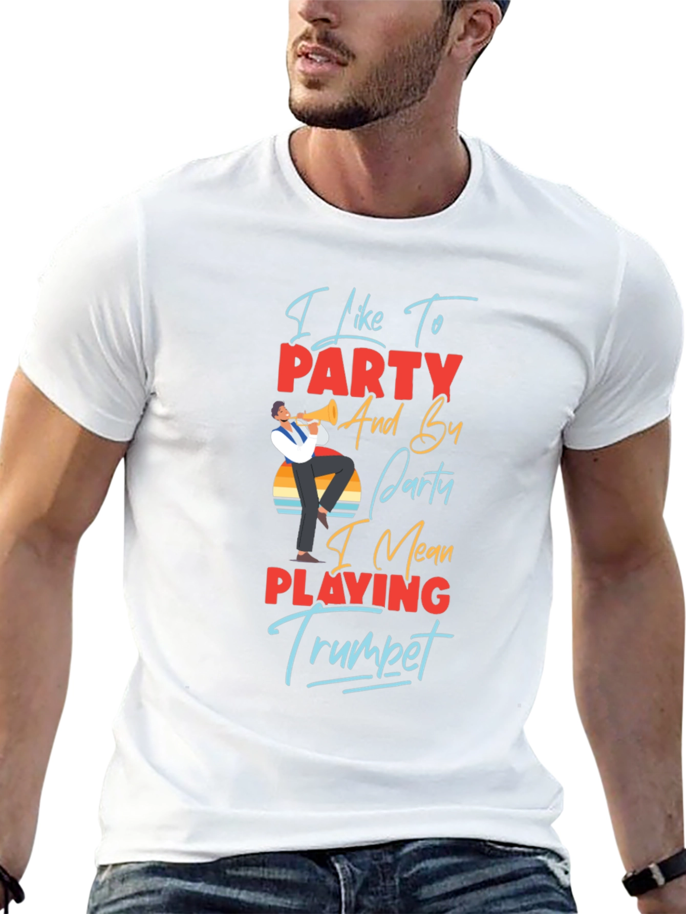 I Like to Party Trumpet Player Graphic T-Shirt