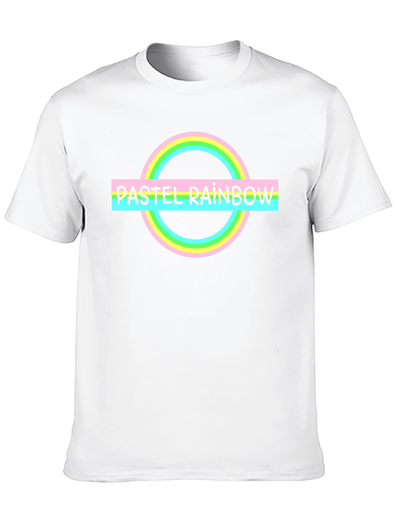 Pastel Rainbow Graphic Tee - Trendy Casual Shirt