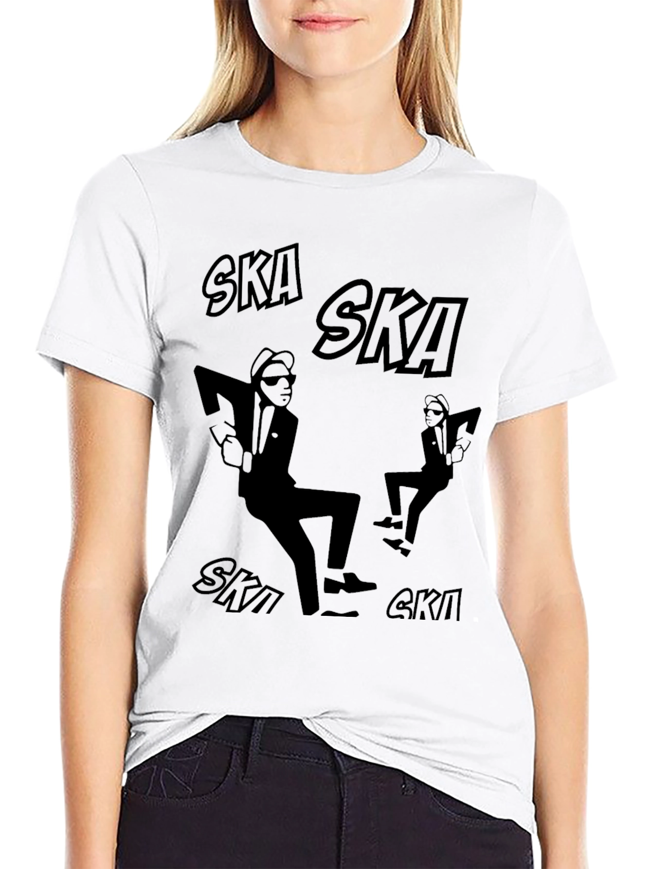 Ska Dancing Graphic Tee - Black Cotton T-Shirt