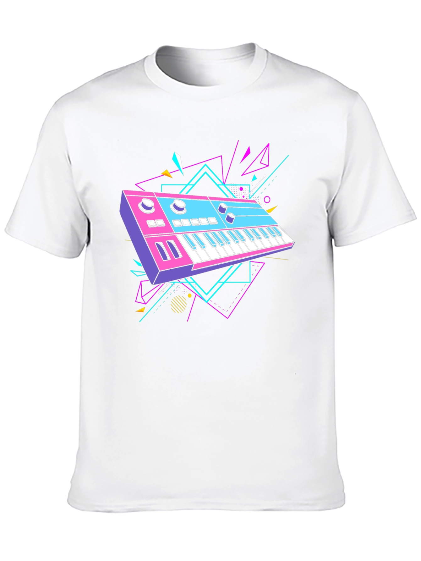 Retro Synthwave Keyboard Graphic T-Shirt