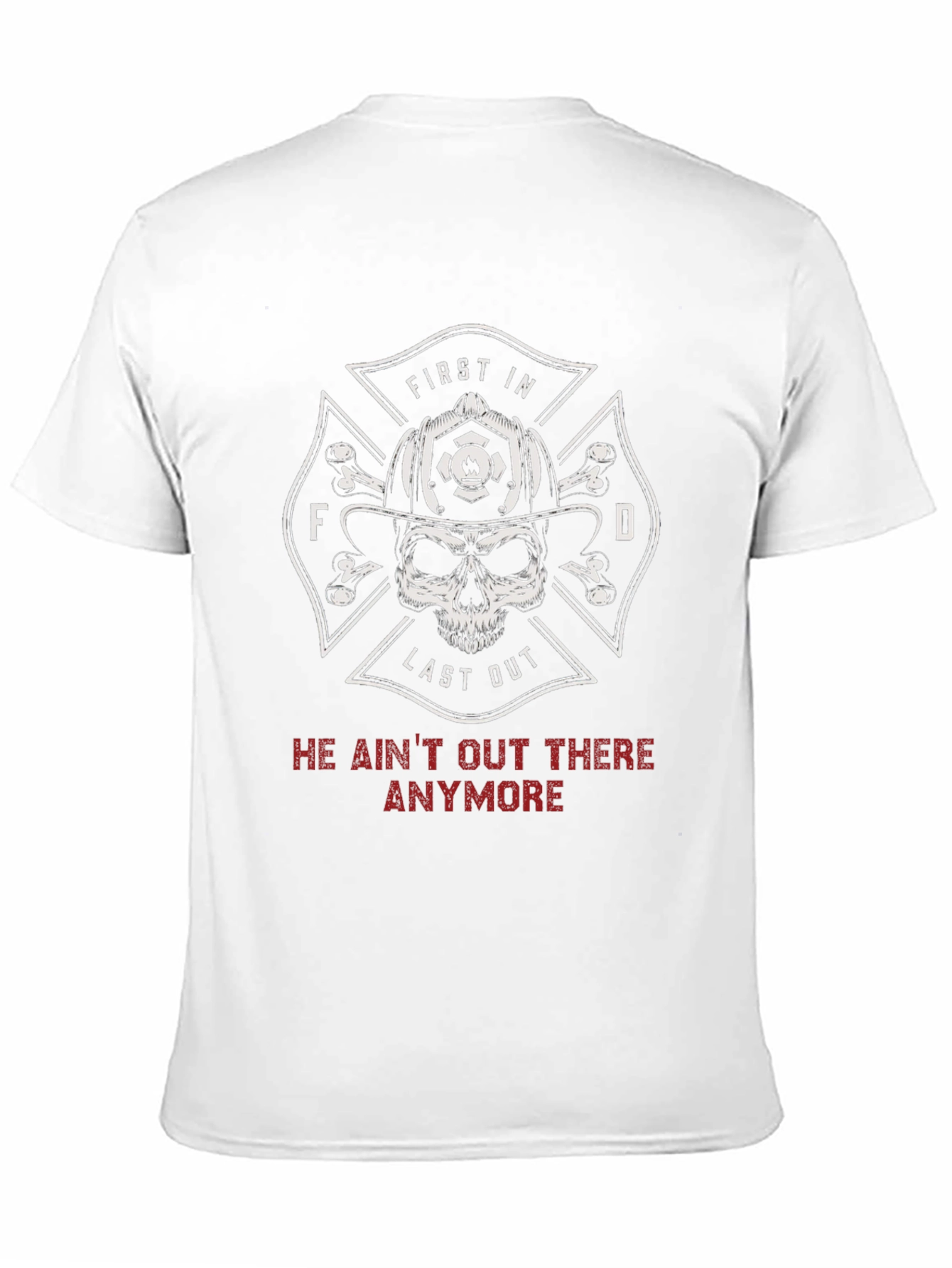 Firefighter Skull T-Shirt - First In Last Out