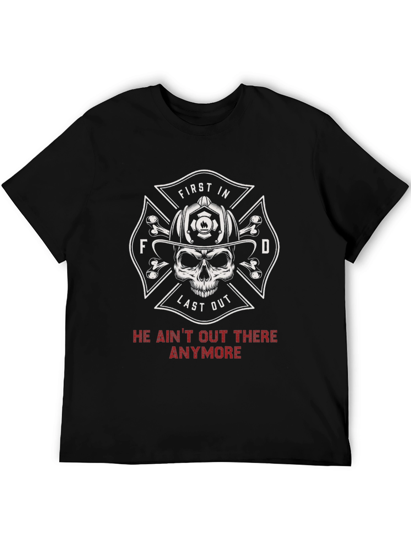 Firefighter Skull T-Shirt - First In Last Out