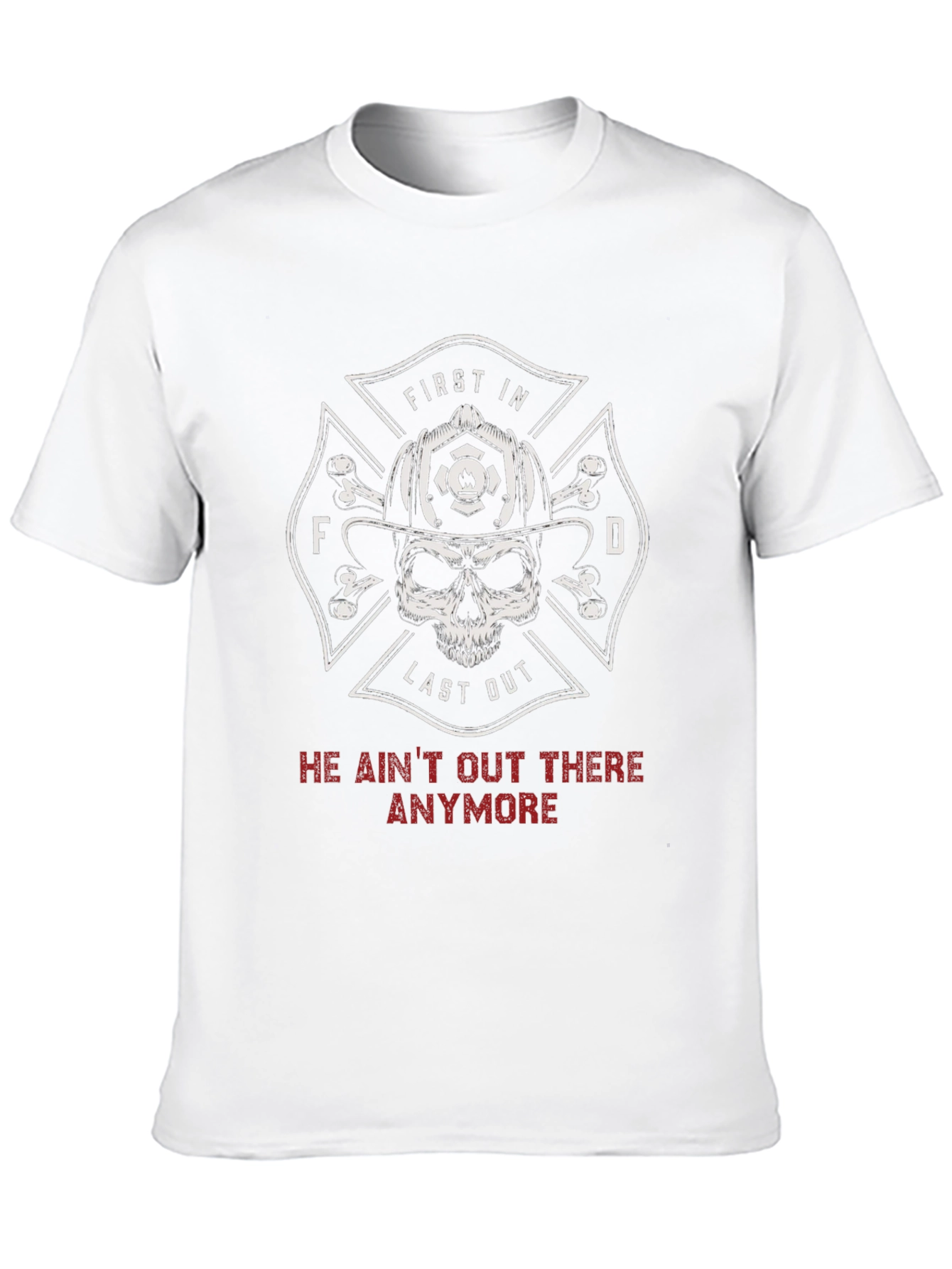 Firefighter Skull T-Shirt - First In Last Out