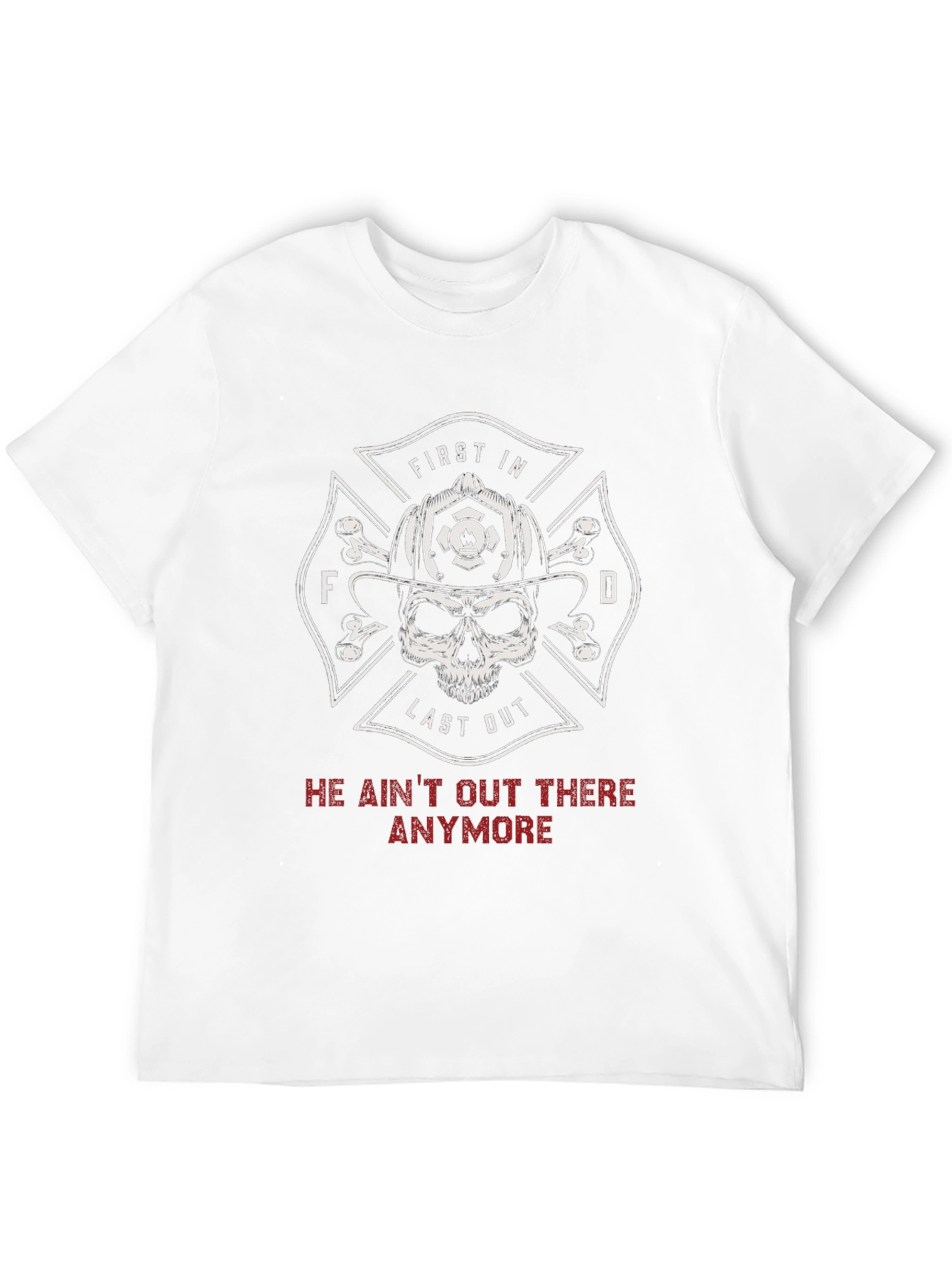 Firefighter Skull T-Shirt - First In Last Out