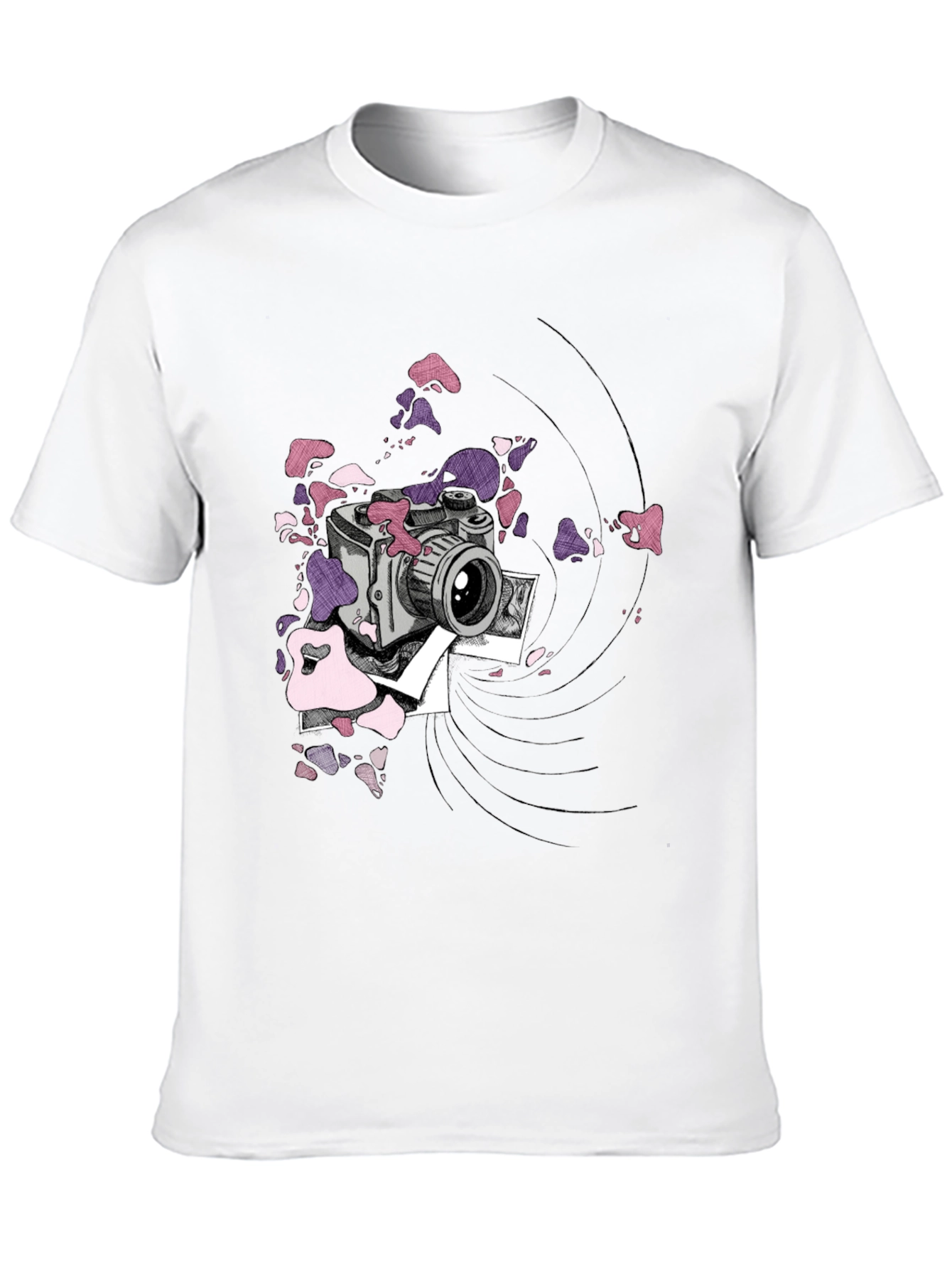 Camera Graphic T-Shirt - Trendy Artistic Tee