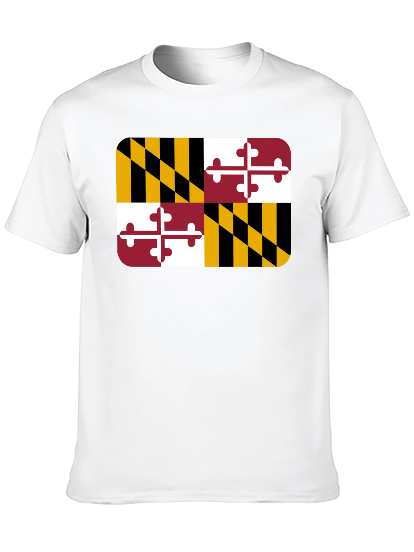 Maryland Flag T-Shirt - Black Crew Neck Tee