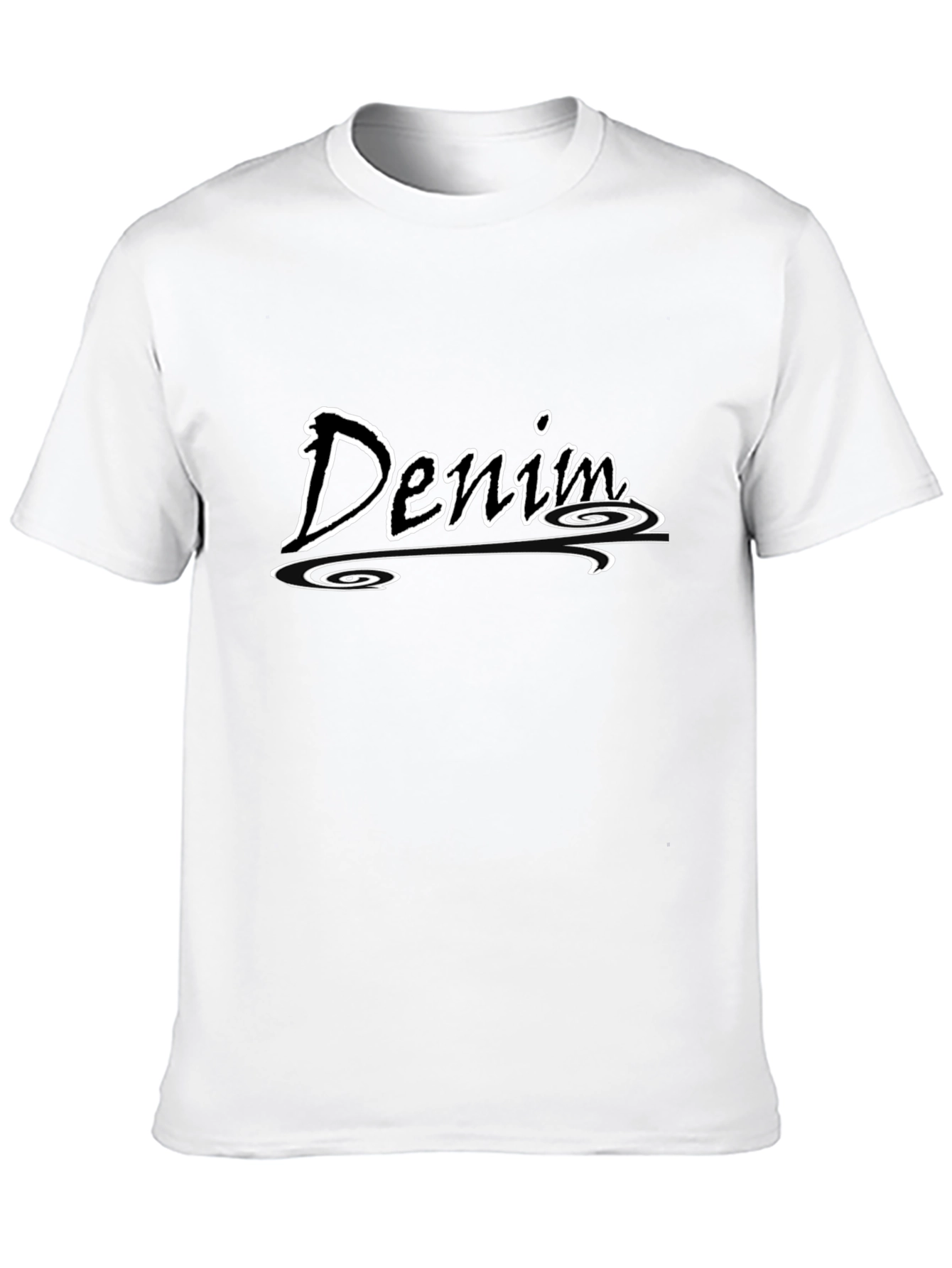 Denim Graphic Print Black T-Shirt