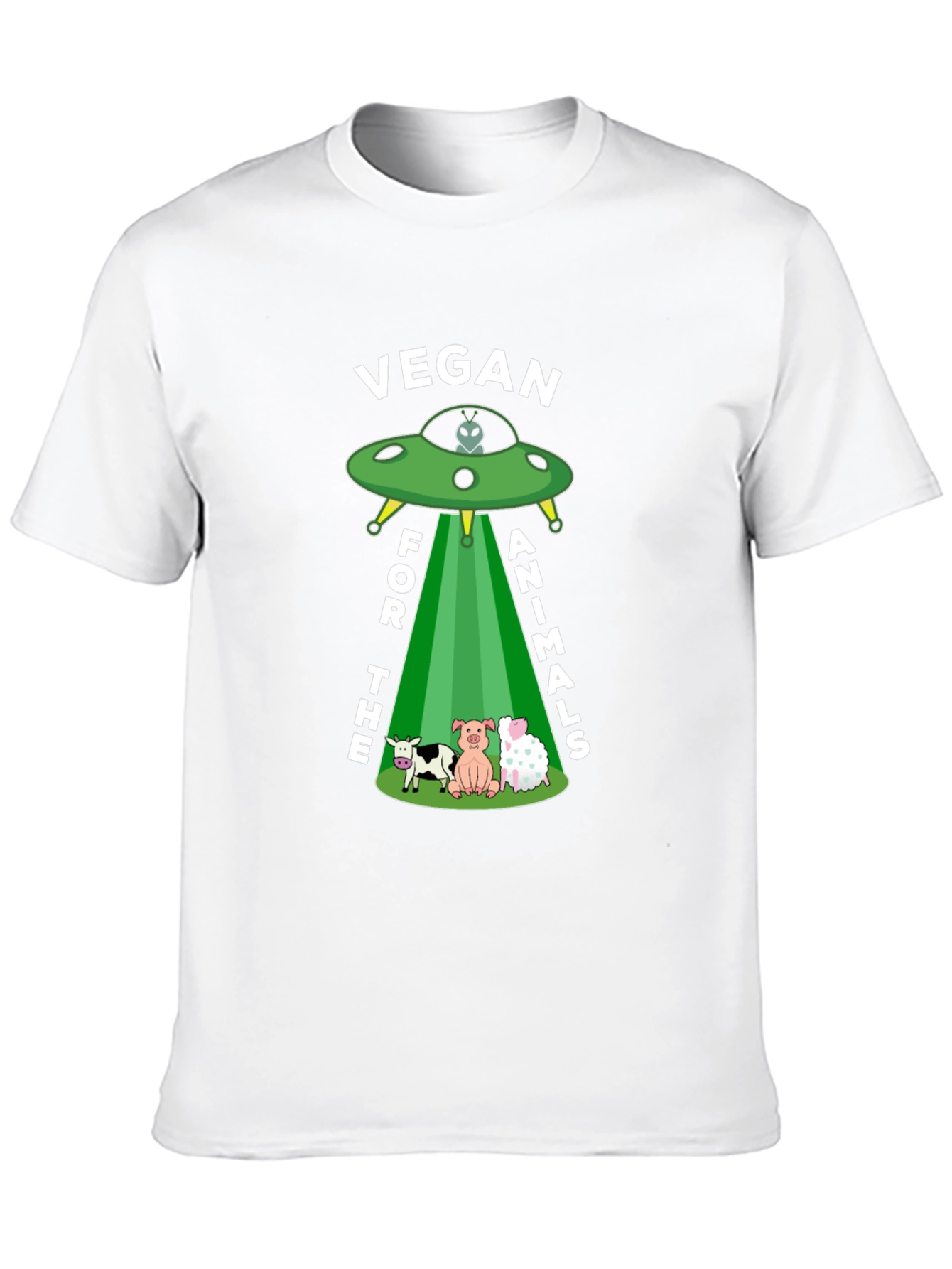 Vegan for the Animals T-Shirt - UFO Design