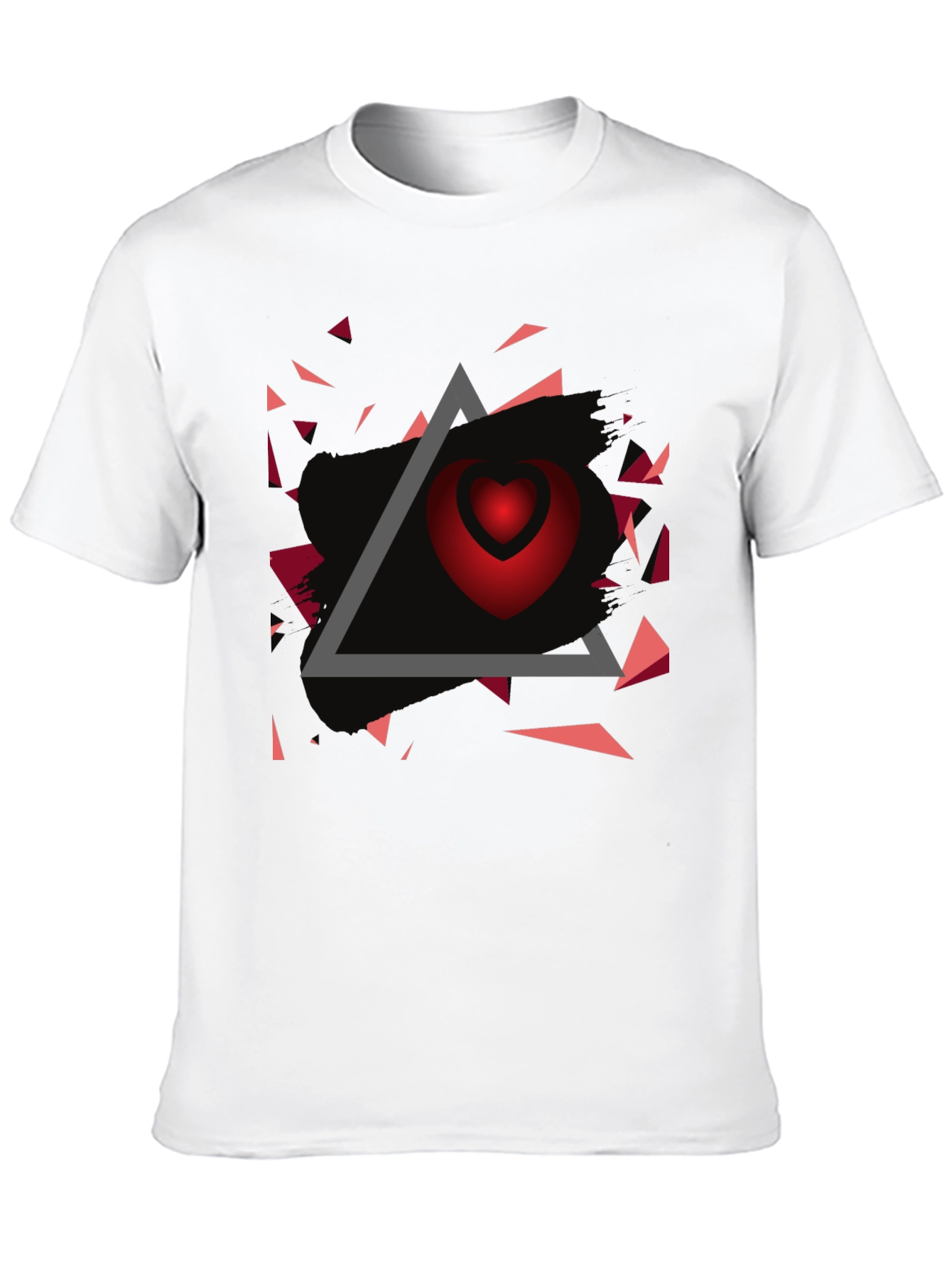 Geometric Heart Graphic Tee - Modern Streetwear