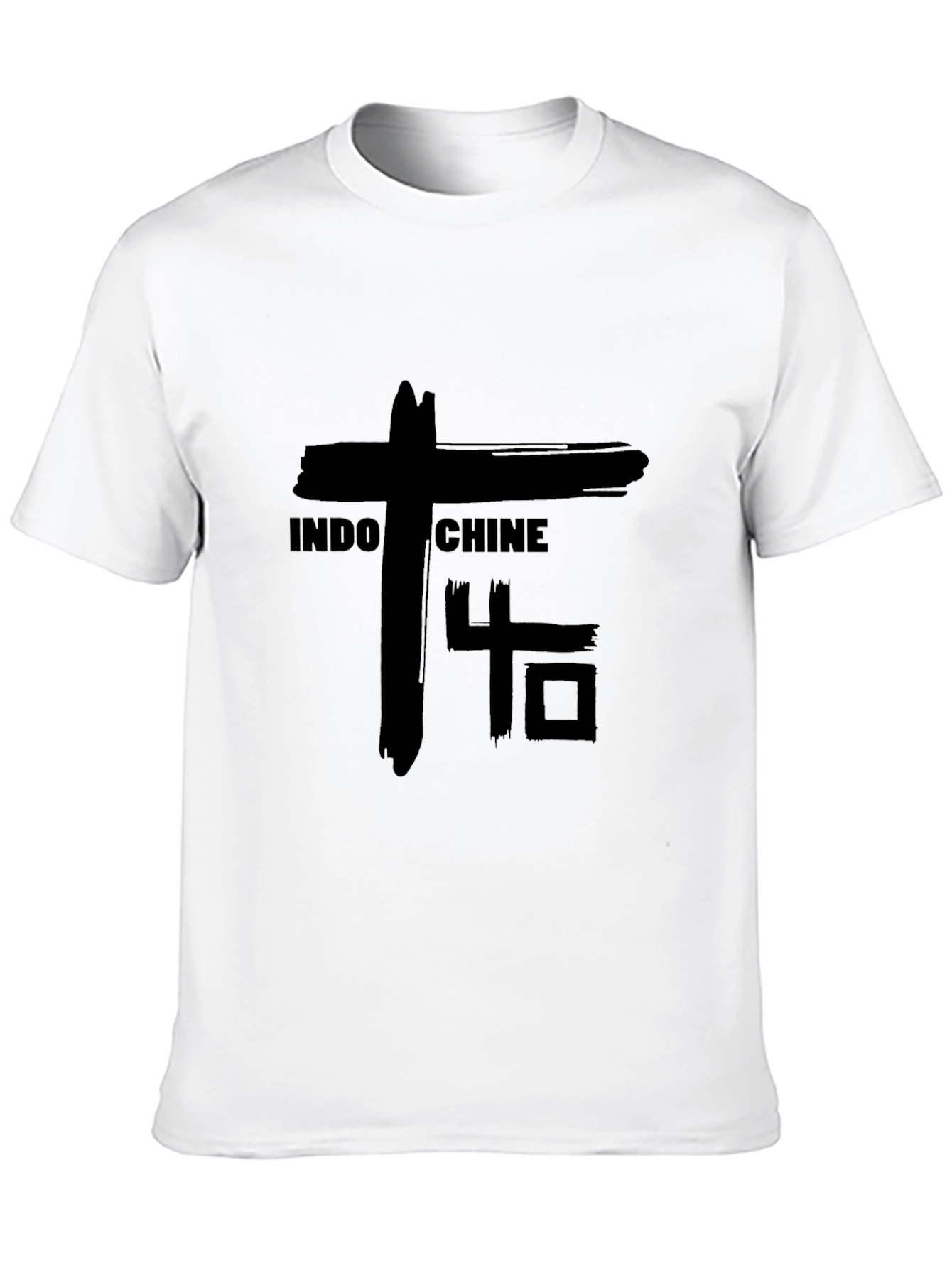 Indochine 40 T-Shirt Black Cotton Blend Graphic Tee