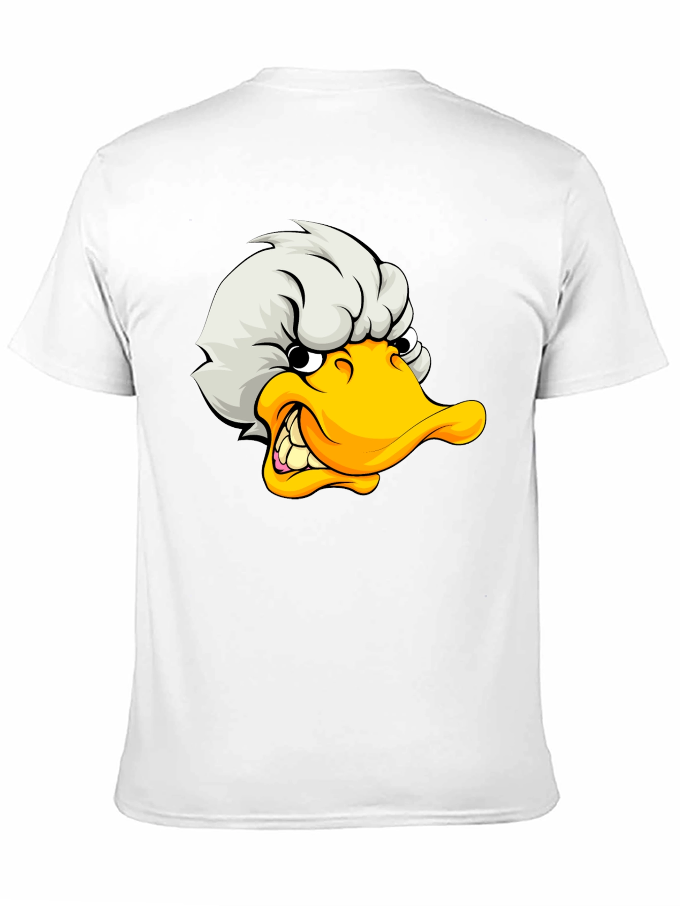 Angry Duck Cartoon Graphic Black T-Shirt
