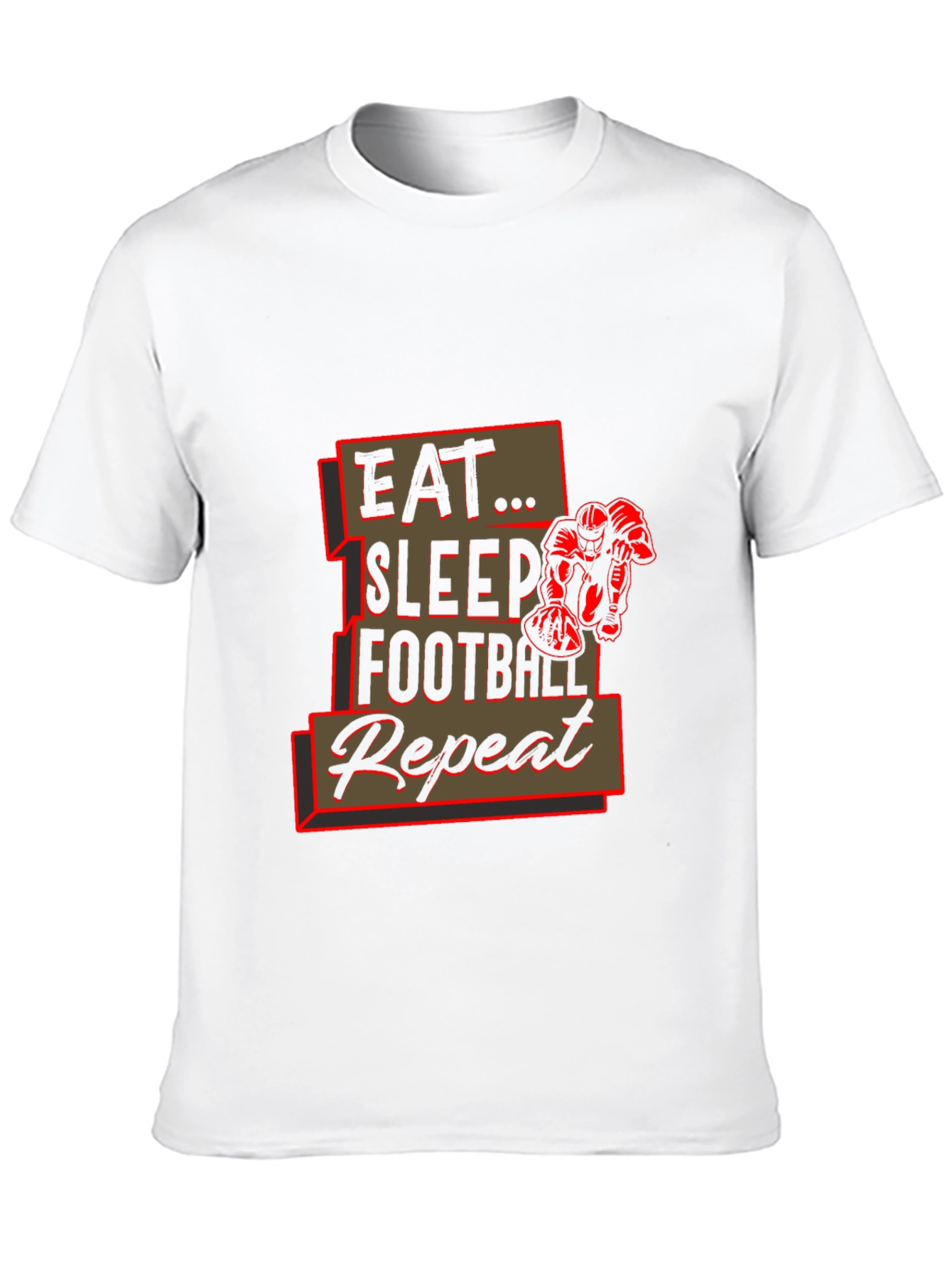 Eat Sleep Football Repeat Black Graphic Tee