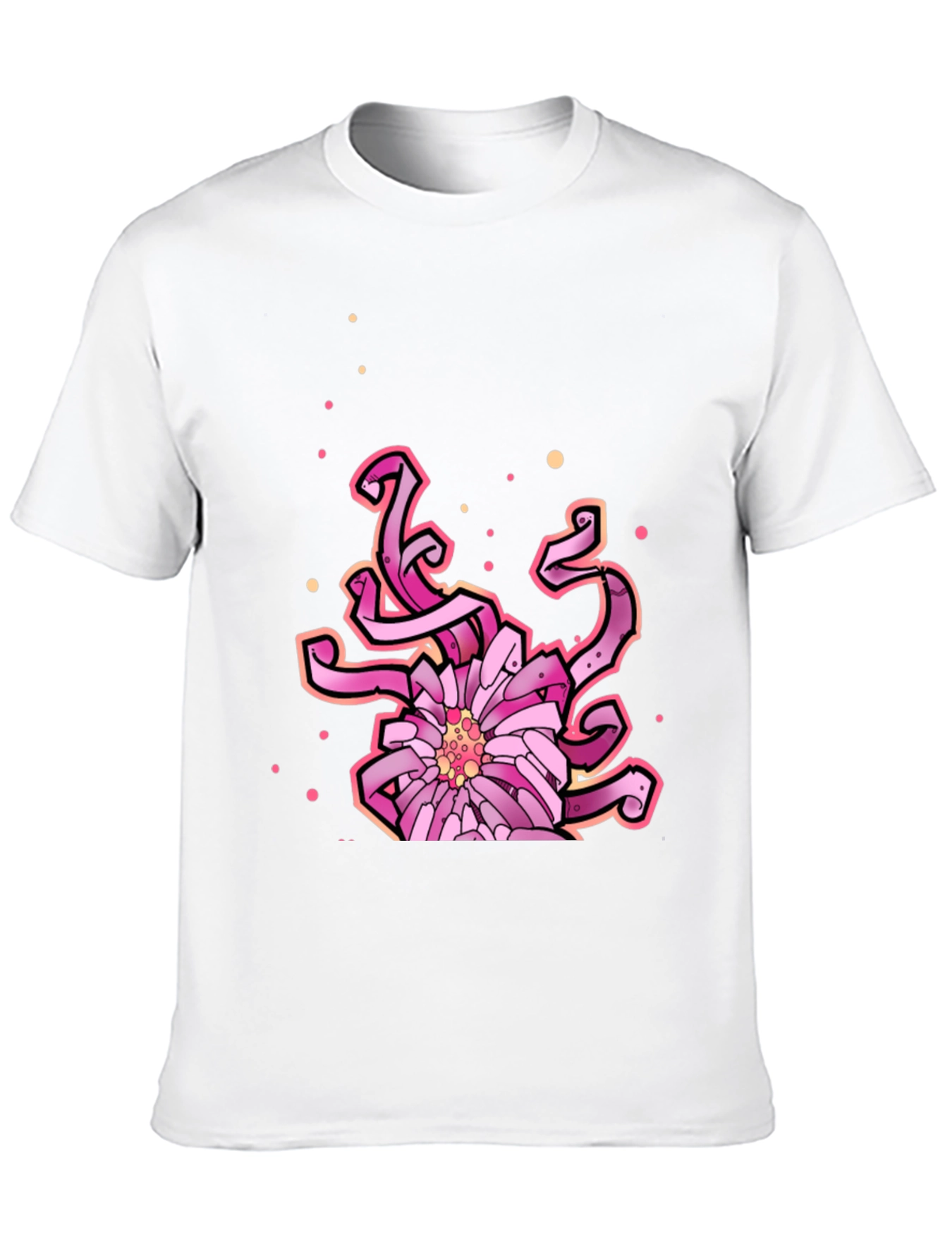 Floral Tentacle Graphic Tee - Black Cotton Blend