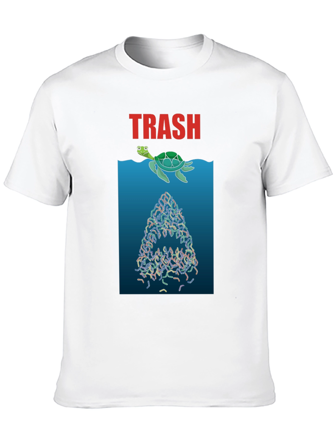 Trash Turtle Graphic Tee - Ocean Conservation Shirt