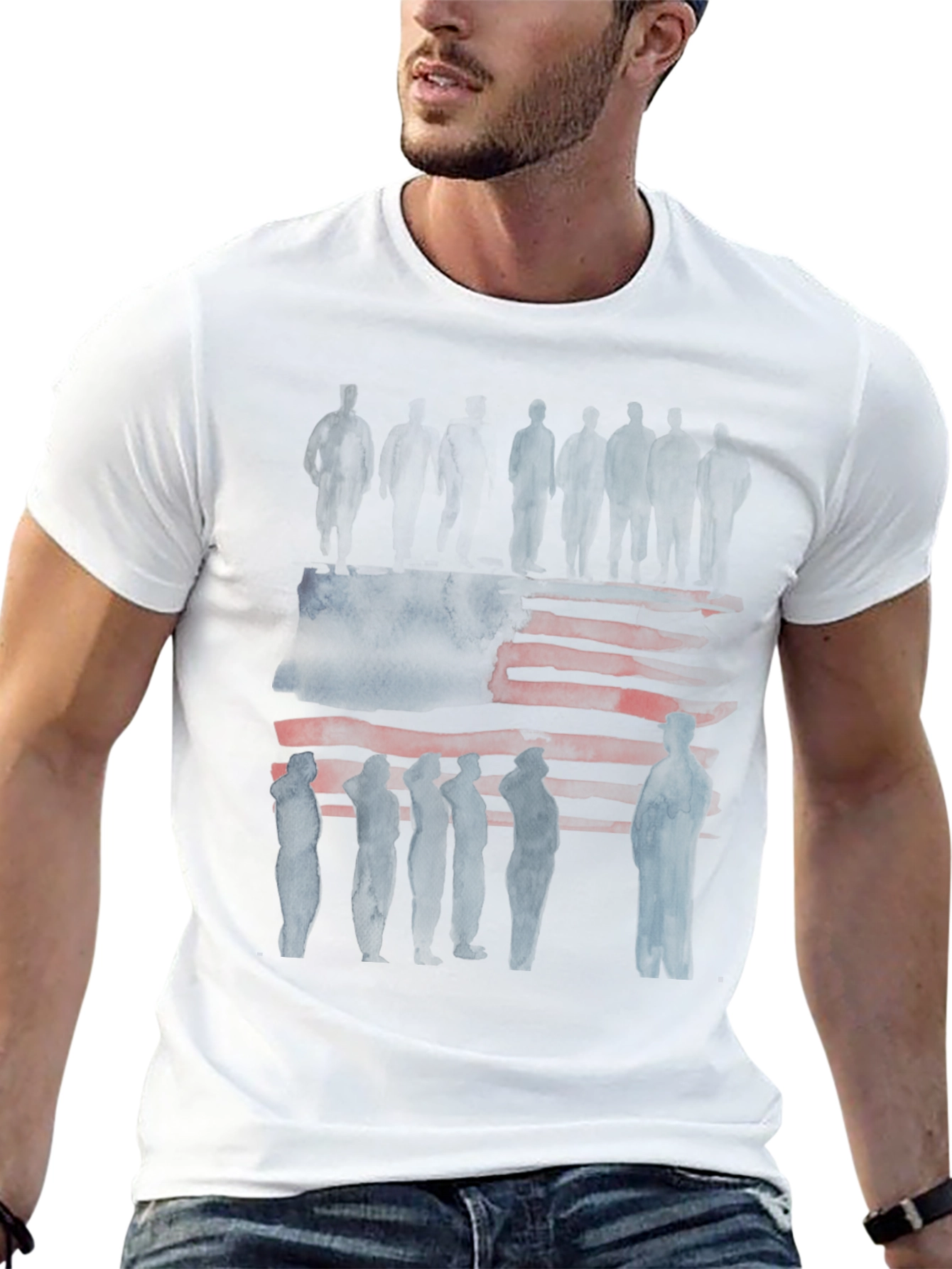 American Flag Silhouette Graphic Tee