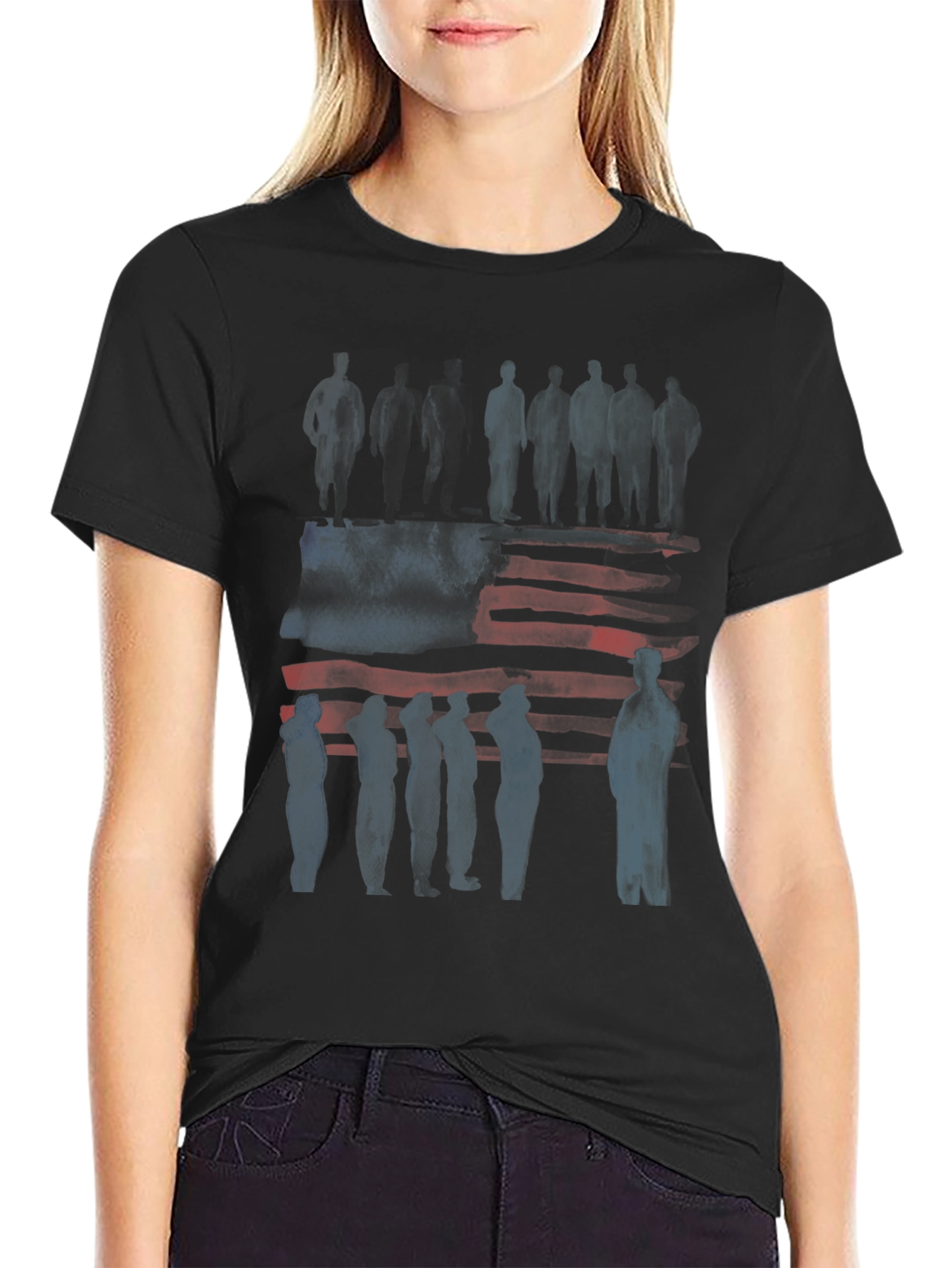 American Flag Silhouette Graphic Tee
