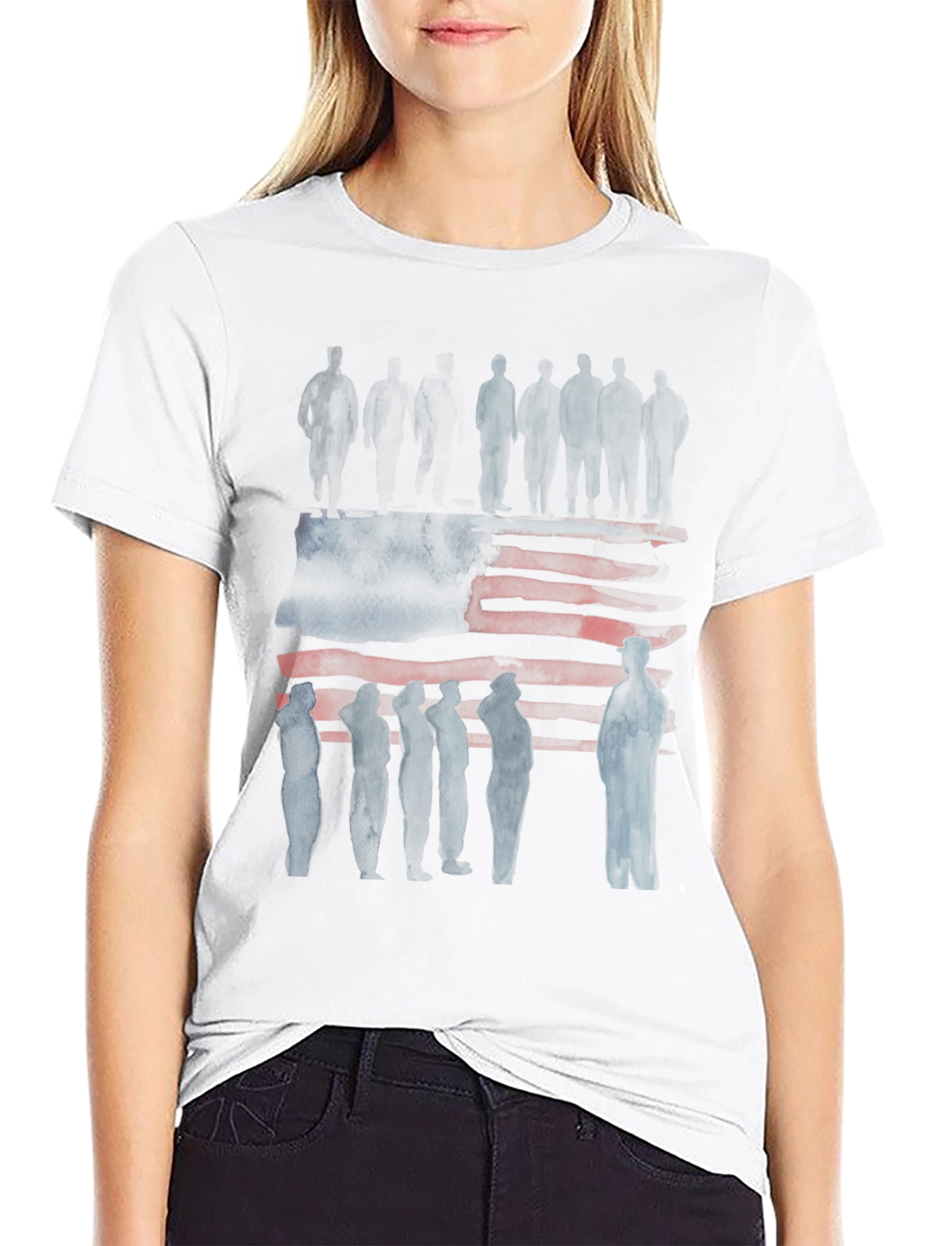 American Flag Silhouette Graphic Tee