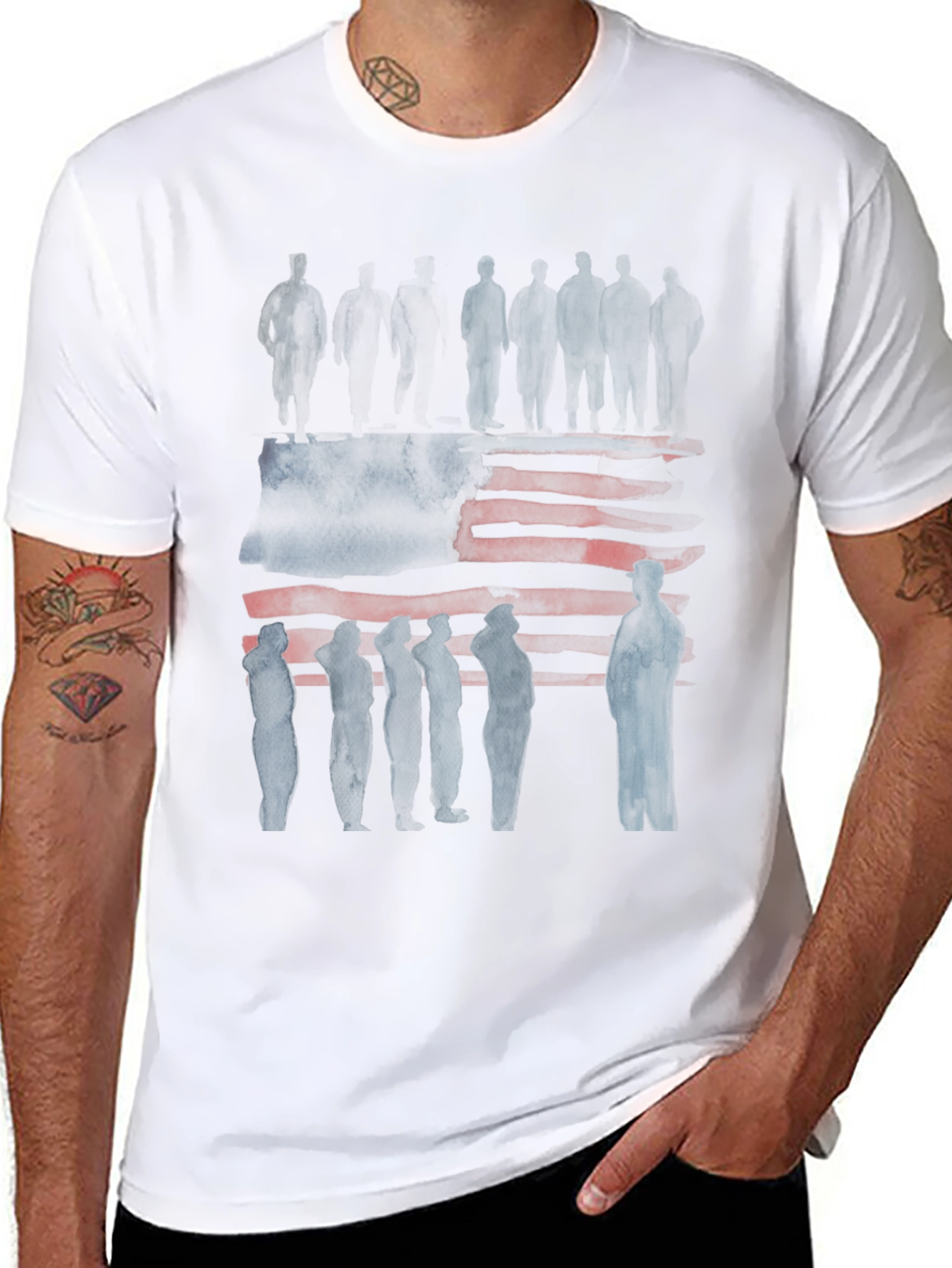 American Flag Silhouette Graphic Tee