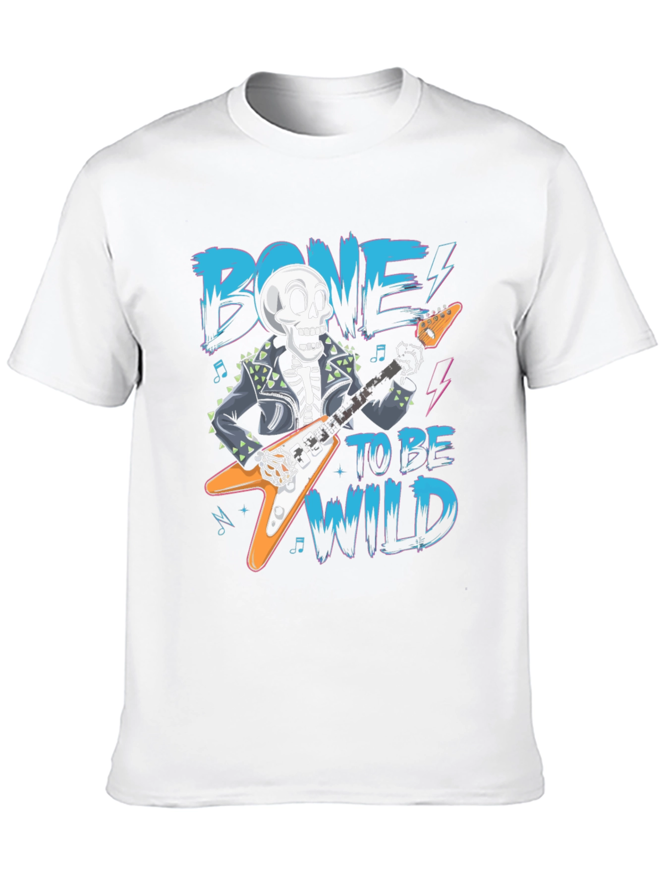 Bone To Be Wild Skeleton Guitar Graphic Tee