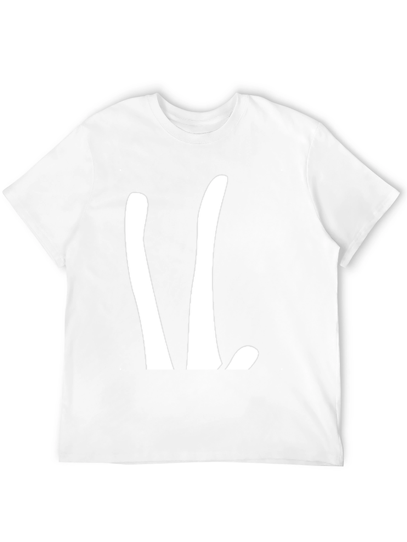 Abstract White Design on Black T-Shirt