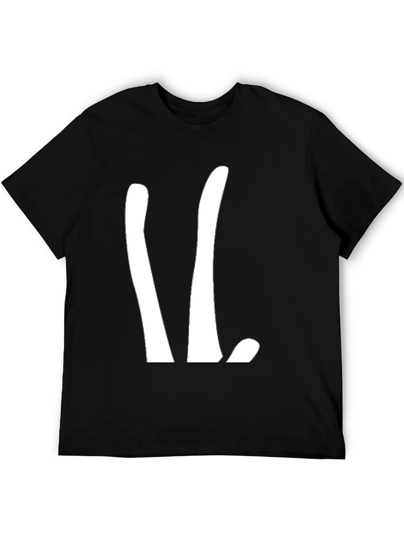 Abstract White Design on Black T-Shirt
