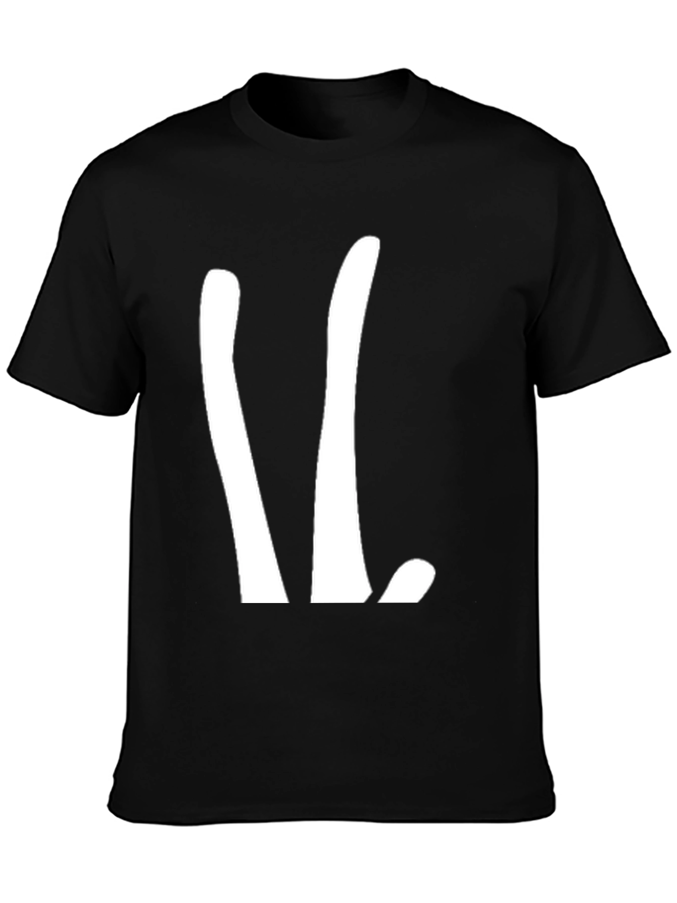 Abstract White Design on Black T-Shirt