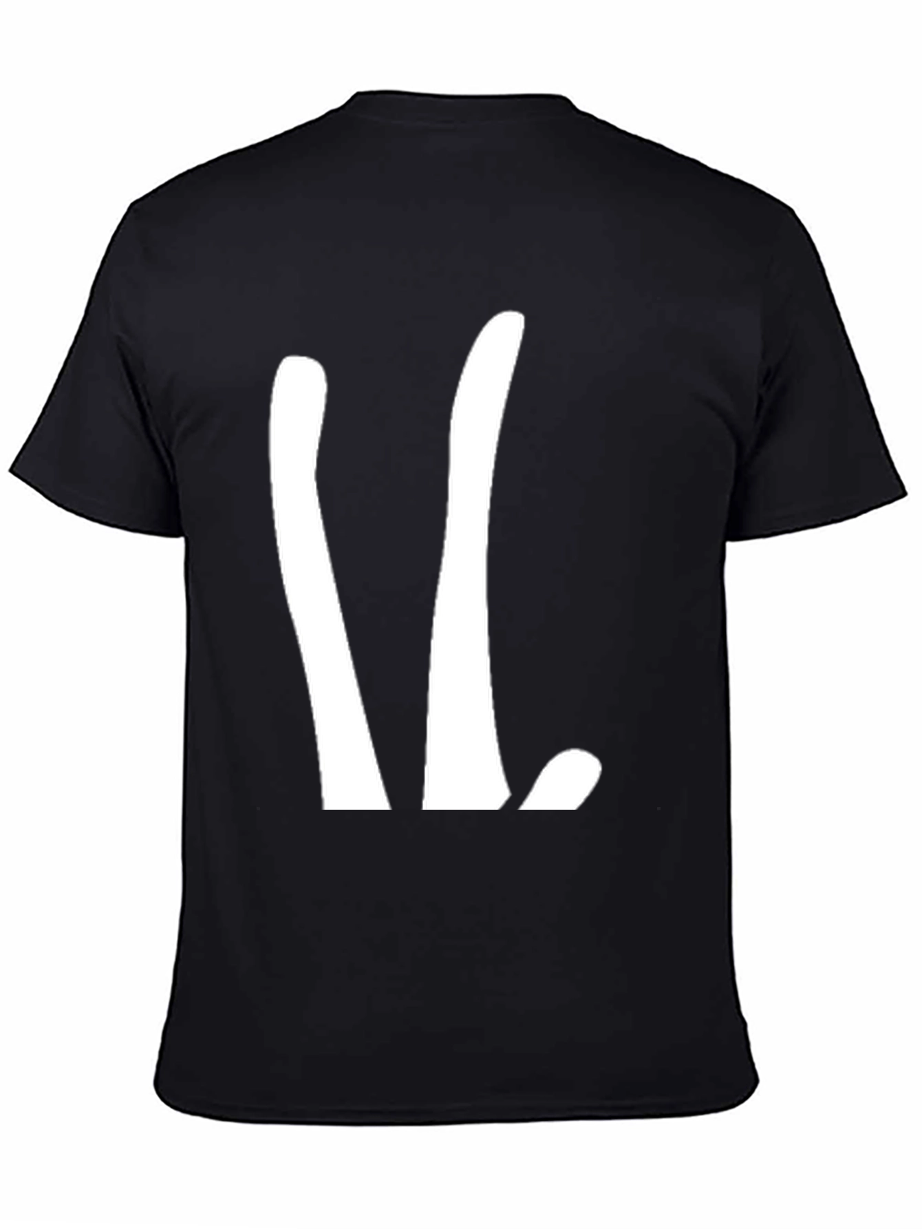 Abstract White Design on Black T-Shirt